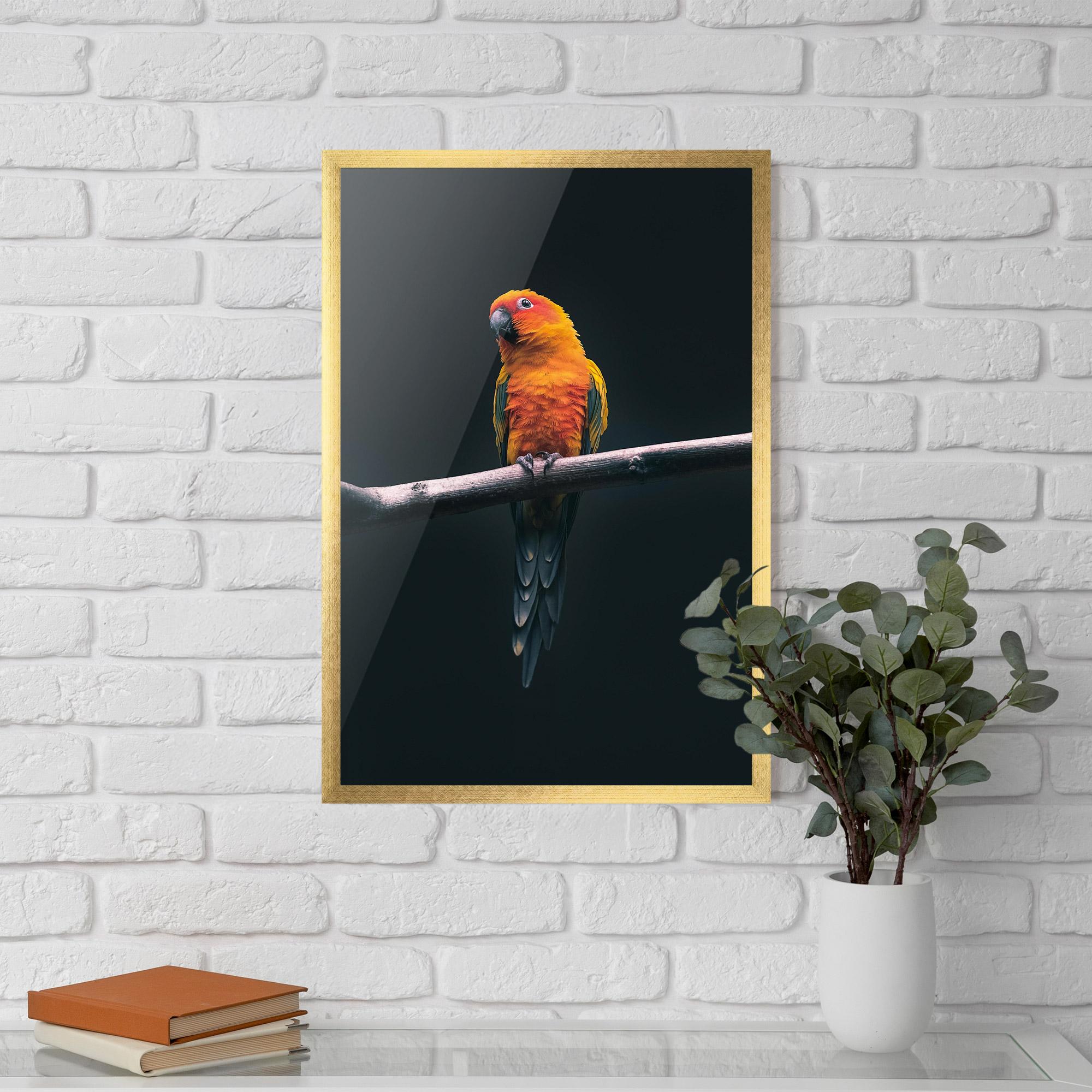 Gerahmte Poster Fire Parrot mockup 5