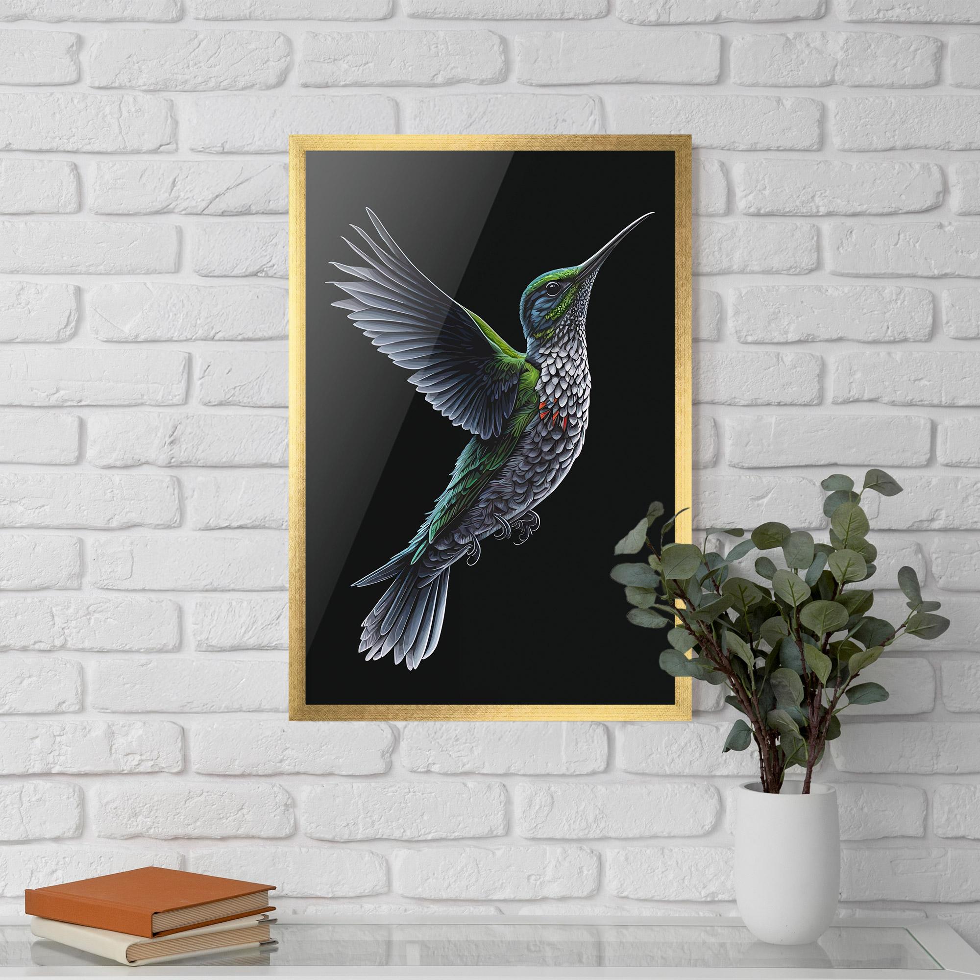 Gerahmte Poster Green Hummingbird mockup 5