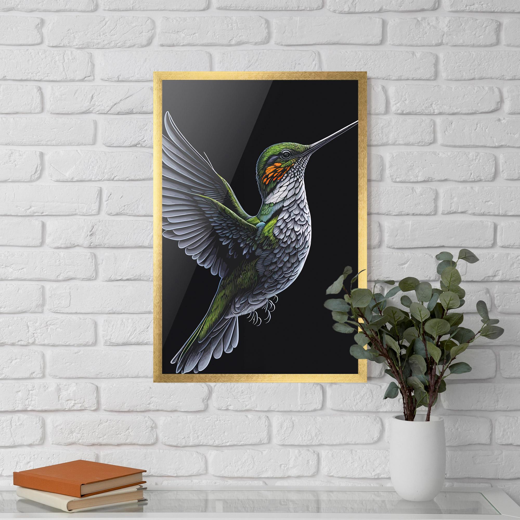 Gerahmte Poster Hummingbird mockup 5