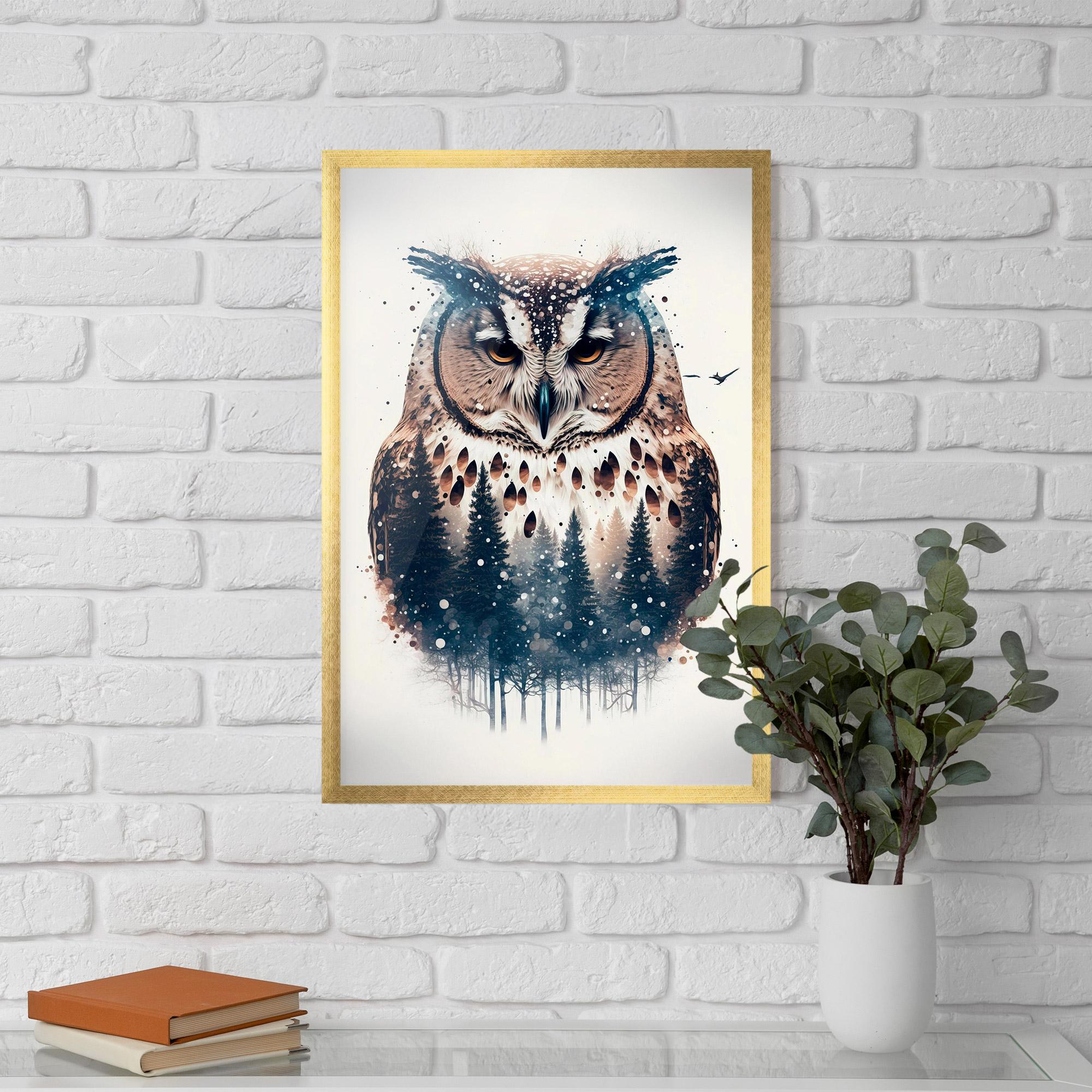 Gerahmte Poster Owl Portrait mockup 5
