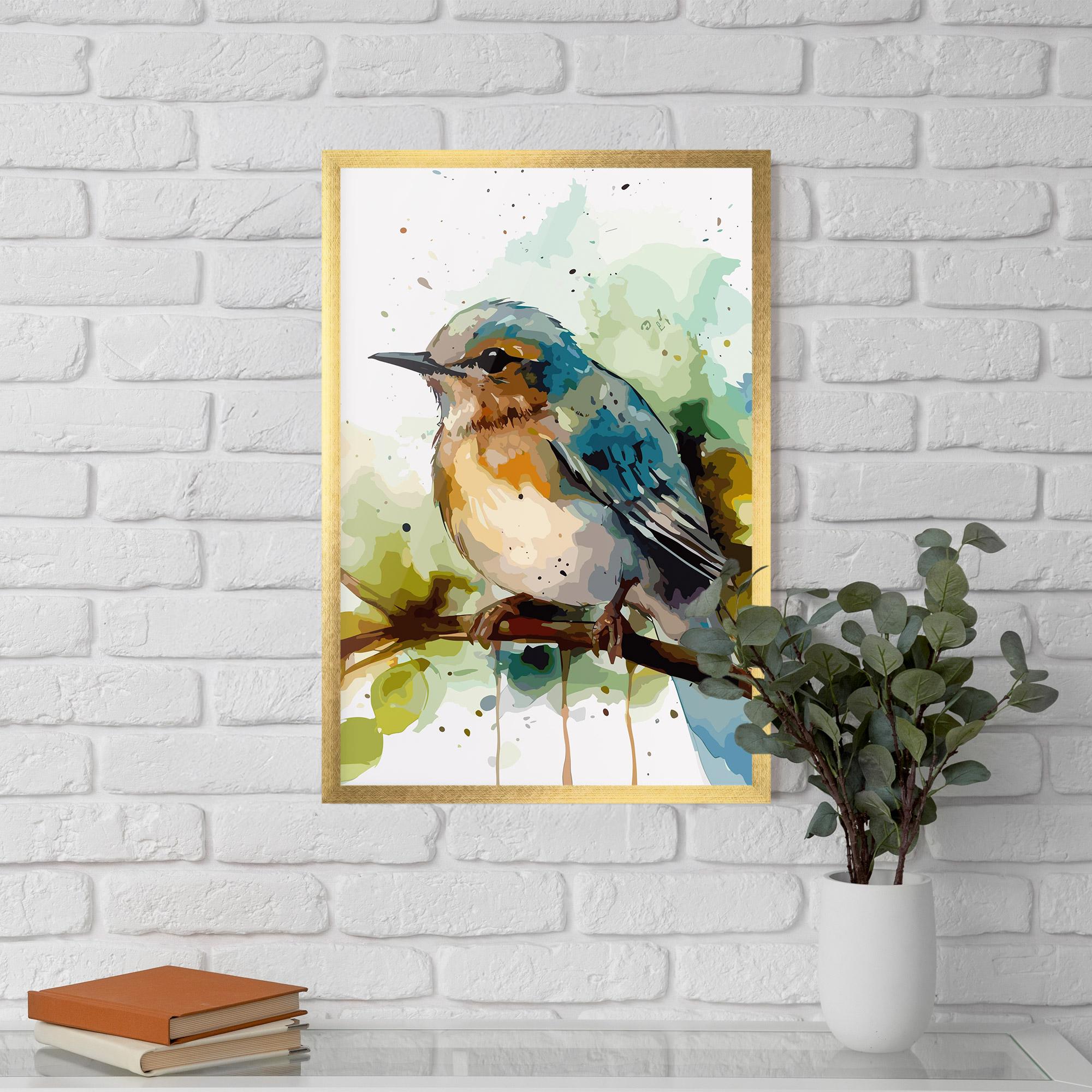 Gerahmte Poster Pretty Blue Bird mockup 5