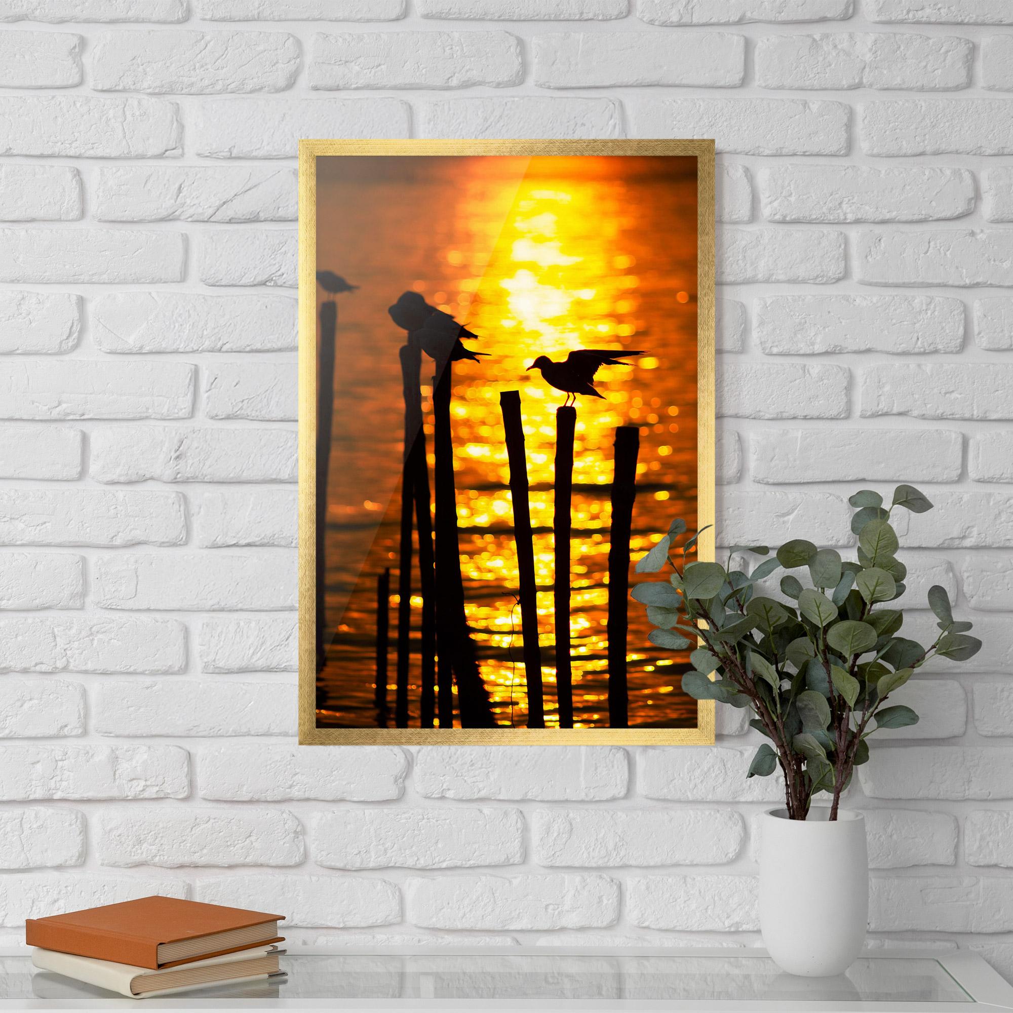 Gerahmte Poster Silhouettes Birds mockup 5