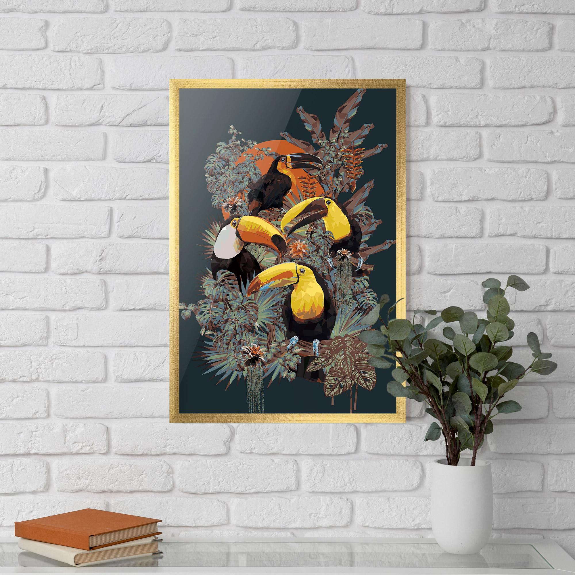 Gerahmte Poster Toucan Birds mockup 5