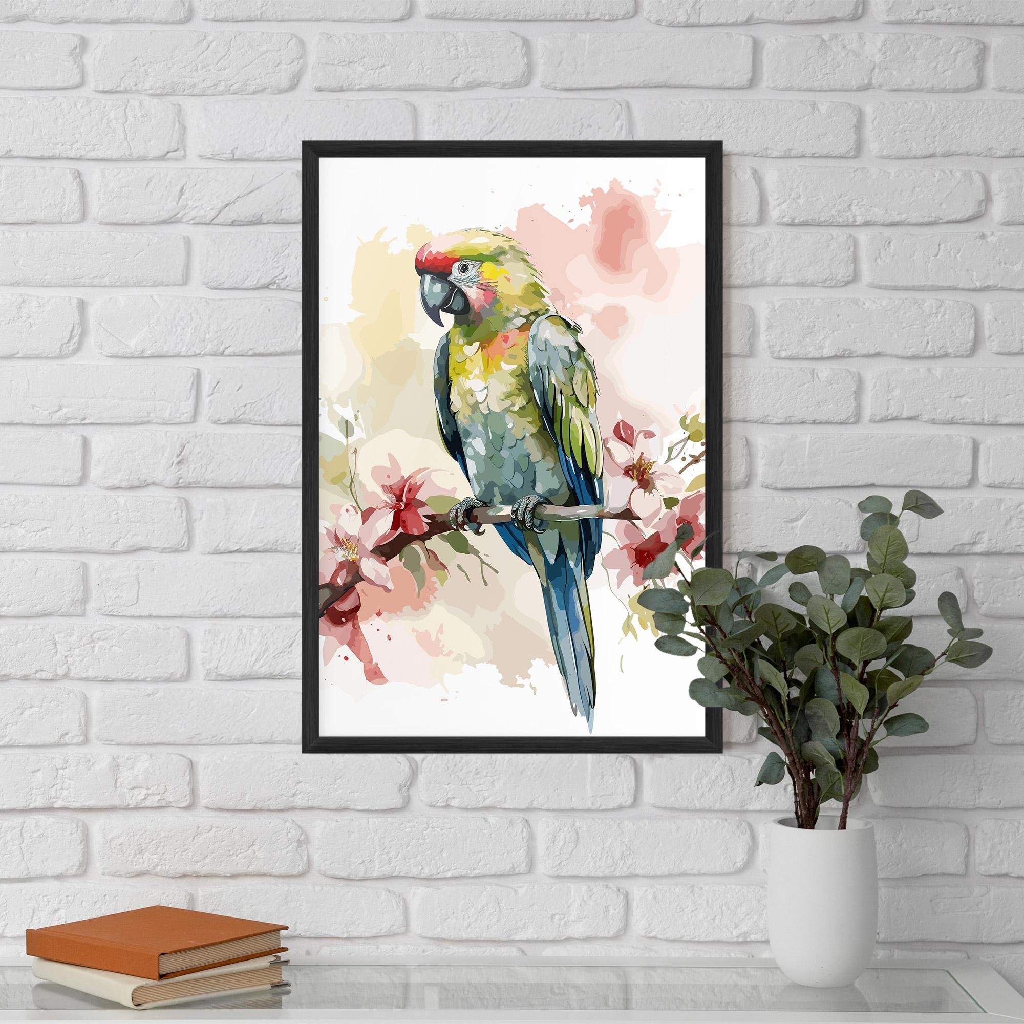 Gerahmte Poster Beautiful Parrot mockup 5