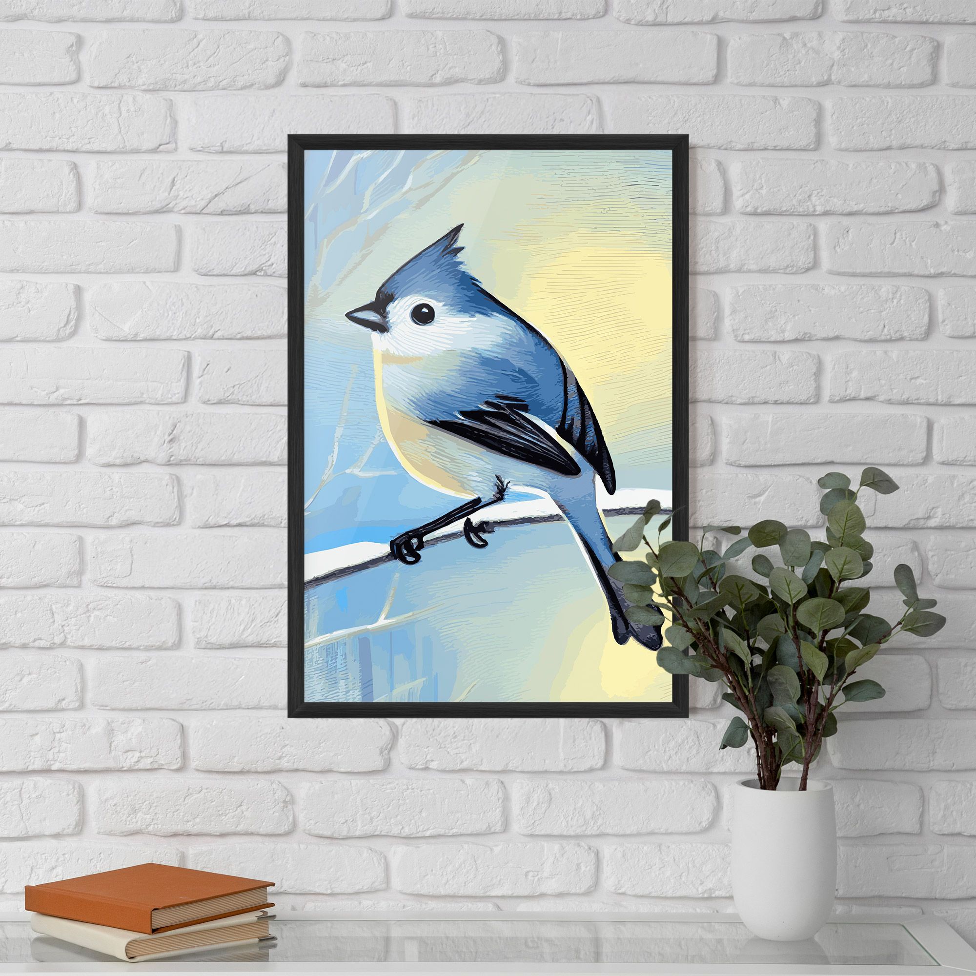 Bird Winter Painting mockup 5