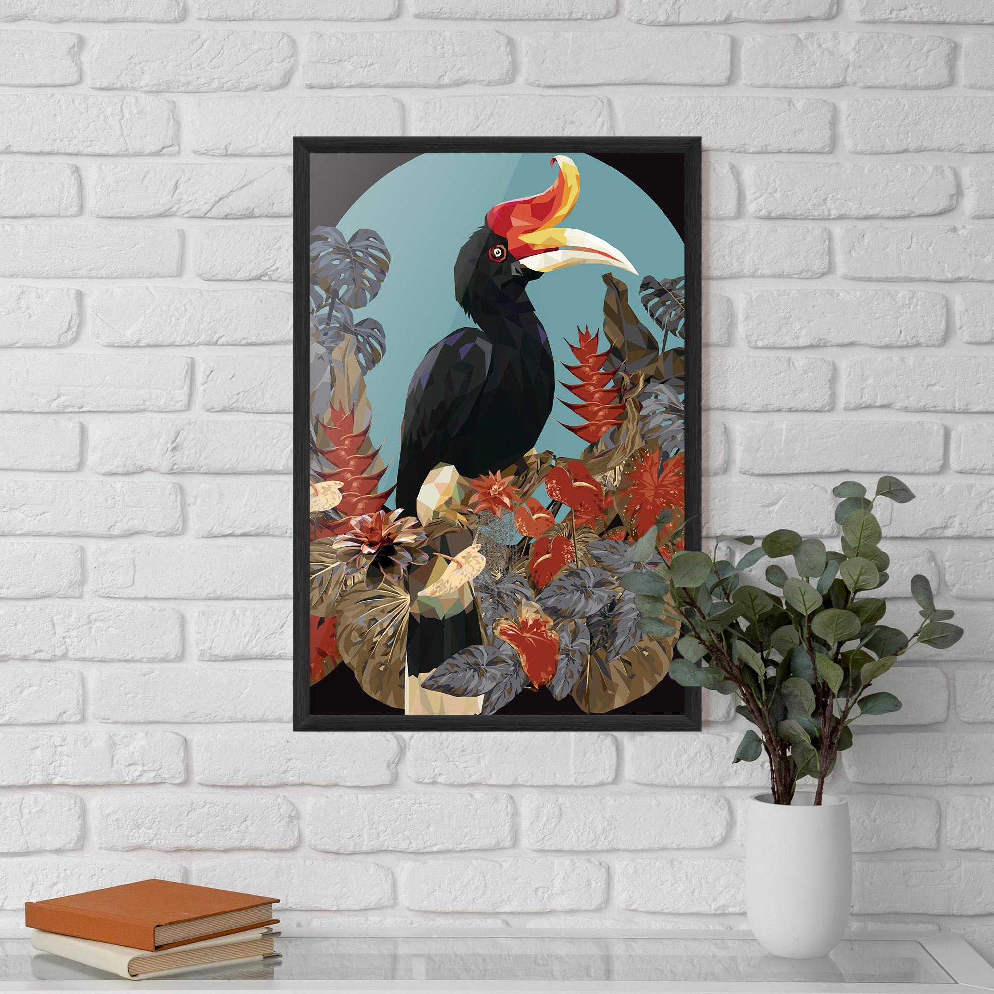 Gerahmte Poster Black Interesting Bird mockup 5