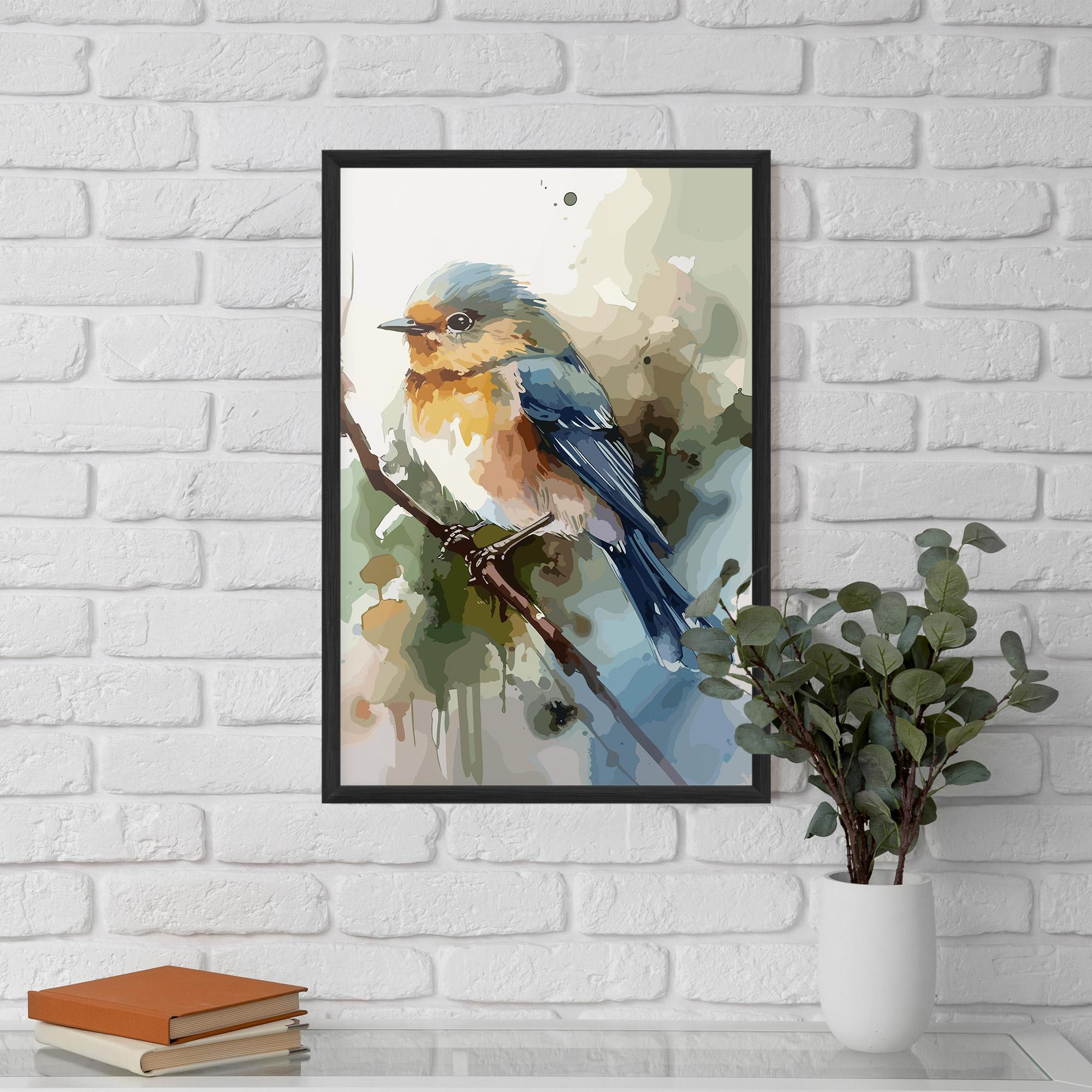 Gerahmte Poster Blue Pretty Bird mockup 5