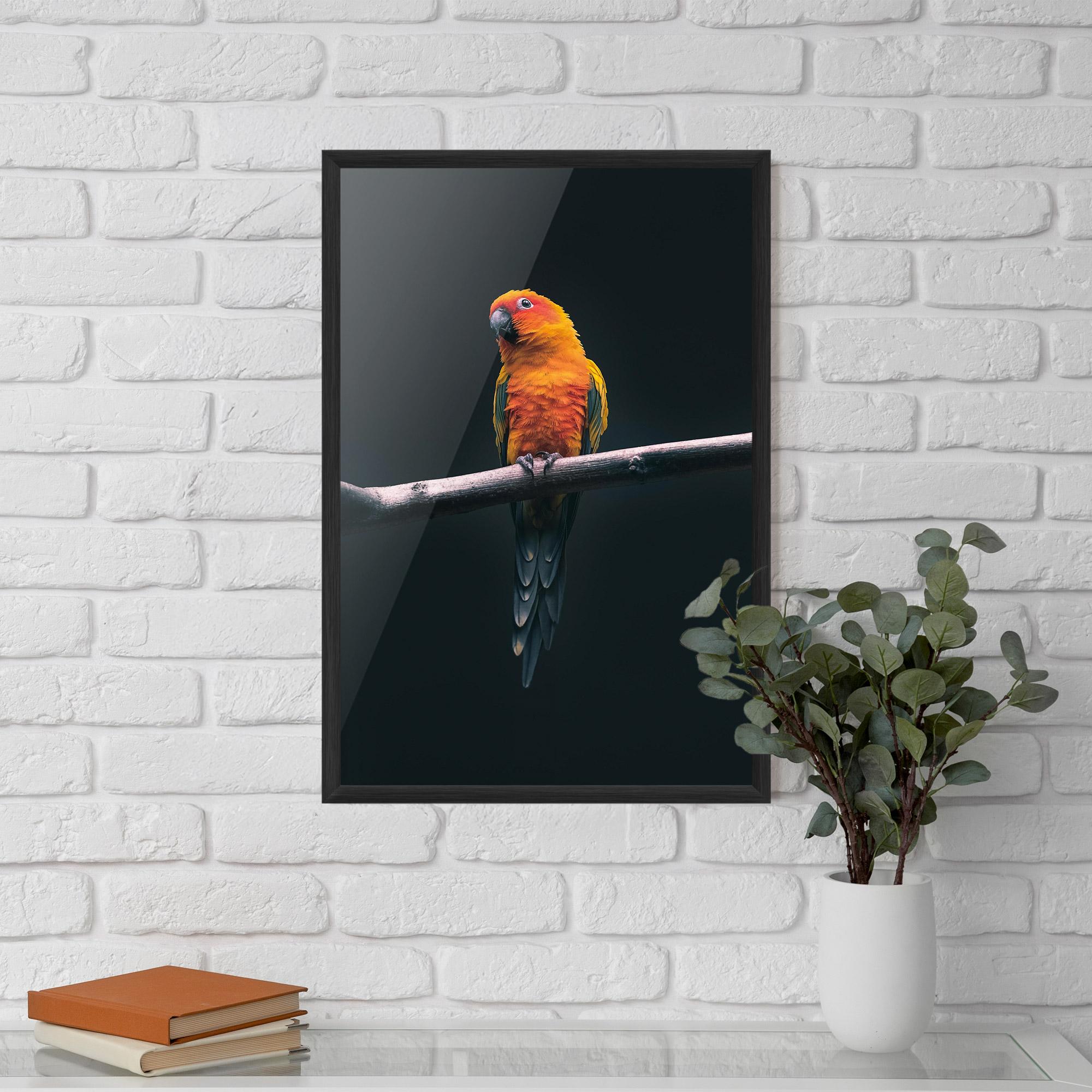 Gerahmte Poster Fire Parrot mockup 5