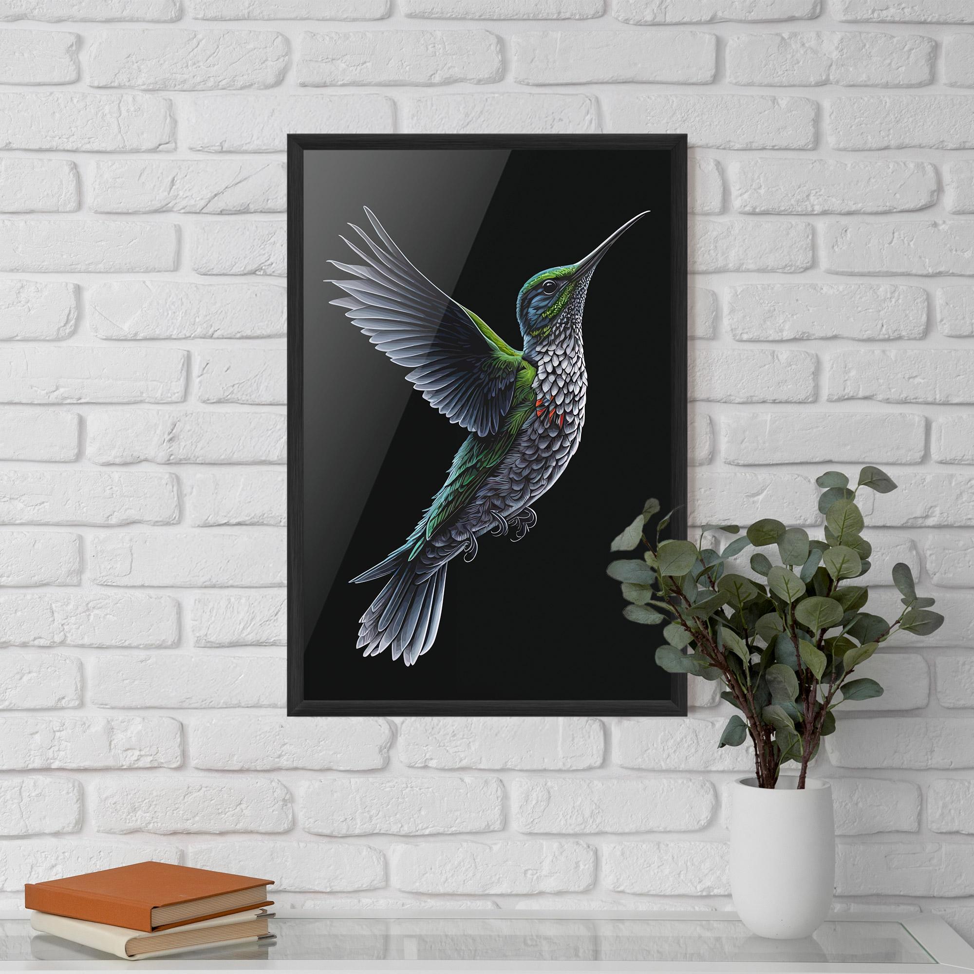 Gerahmte Poster Green Hummingbird mockup 5