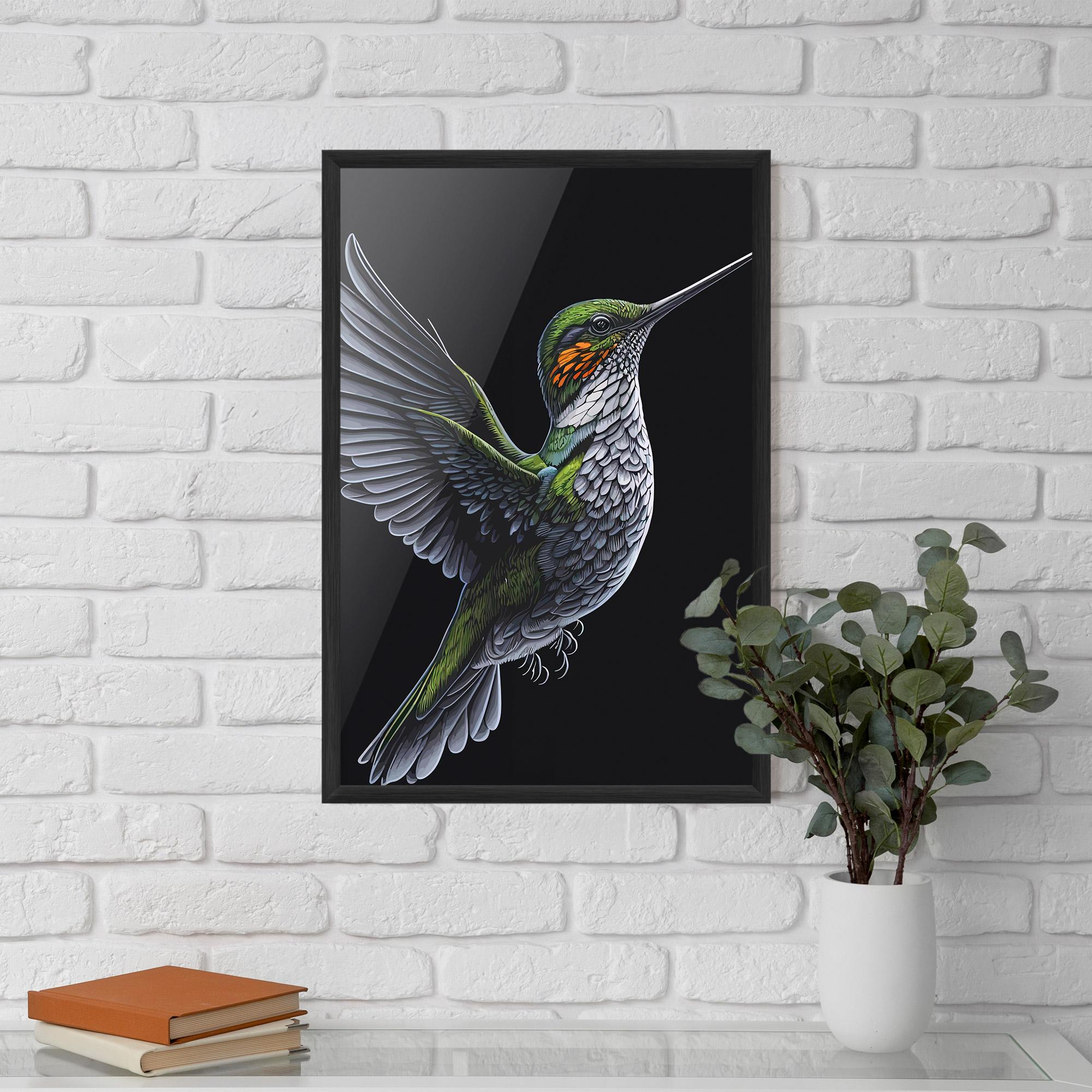 Gerahmte Poster Hummingbird mockup 5