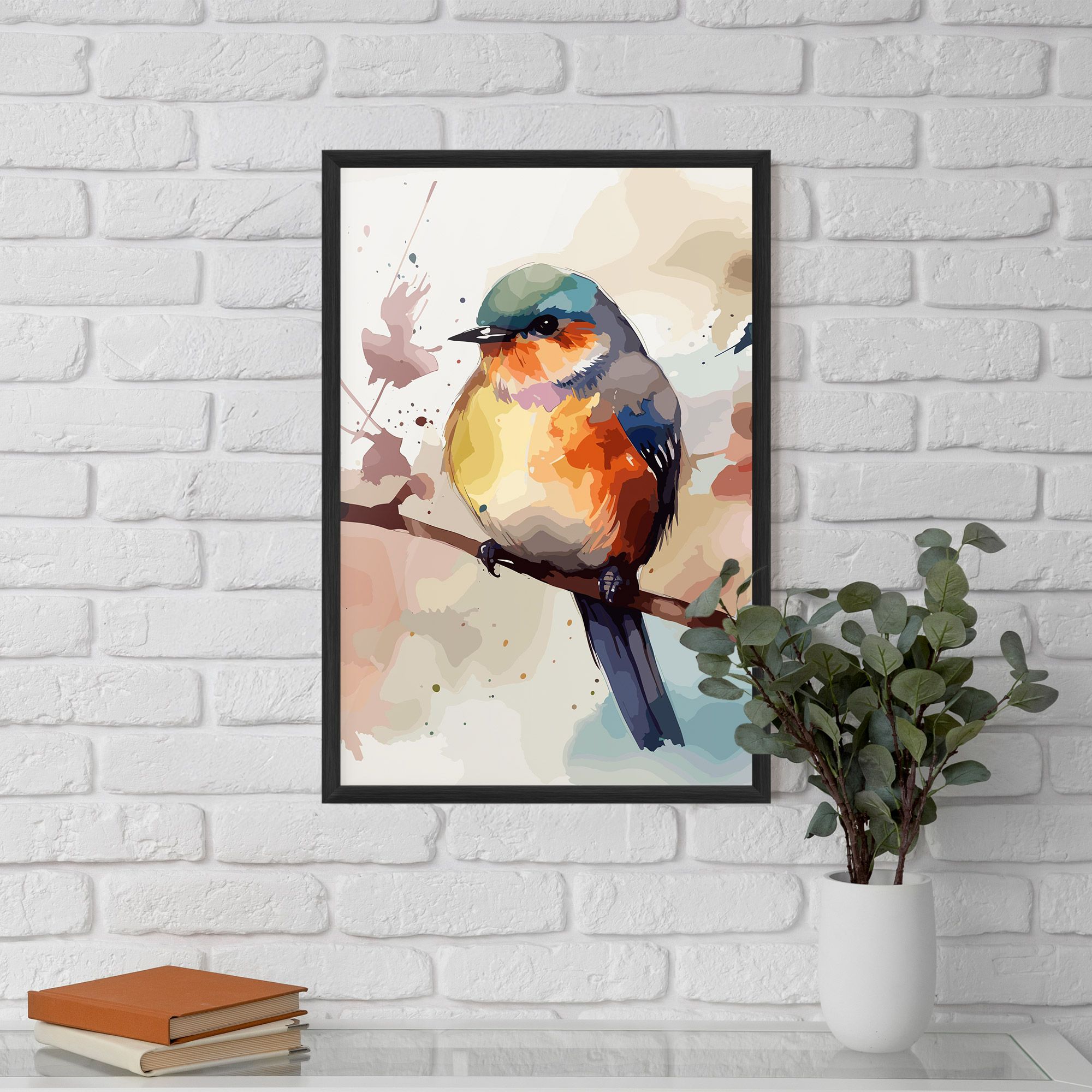 Orange Purple Bird mockup 5
