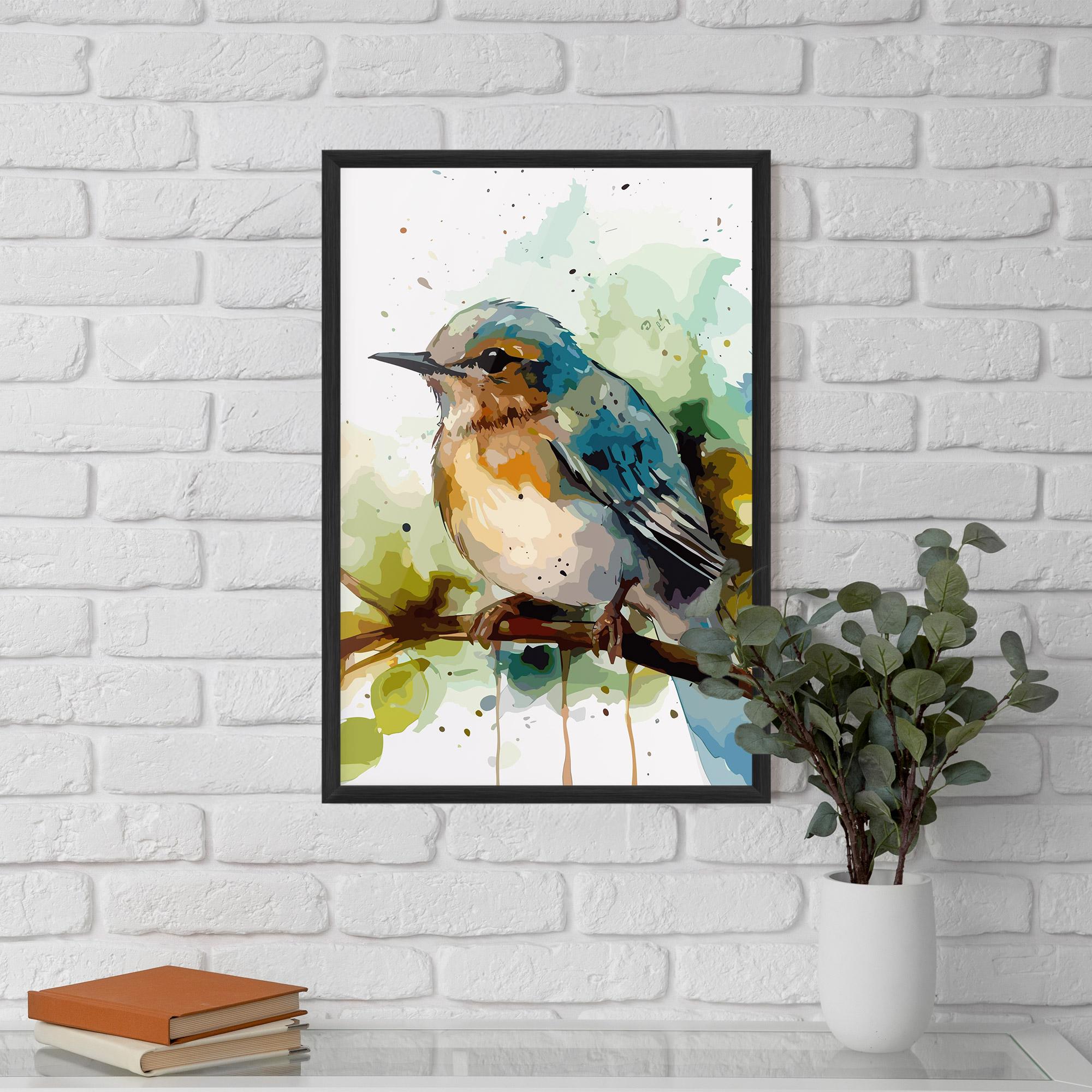 Gerahmte Poster Pretty Blue Bird mockup 5