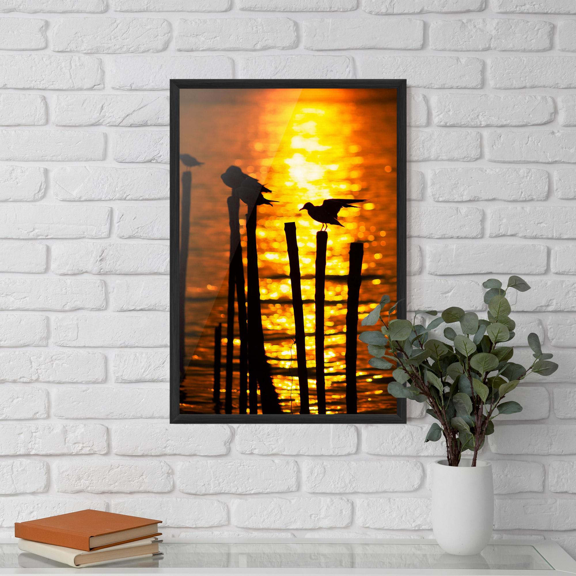 Gerahmte Poster Silhouettes Birds mockup 5