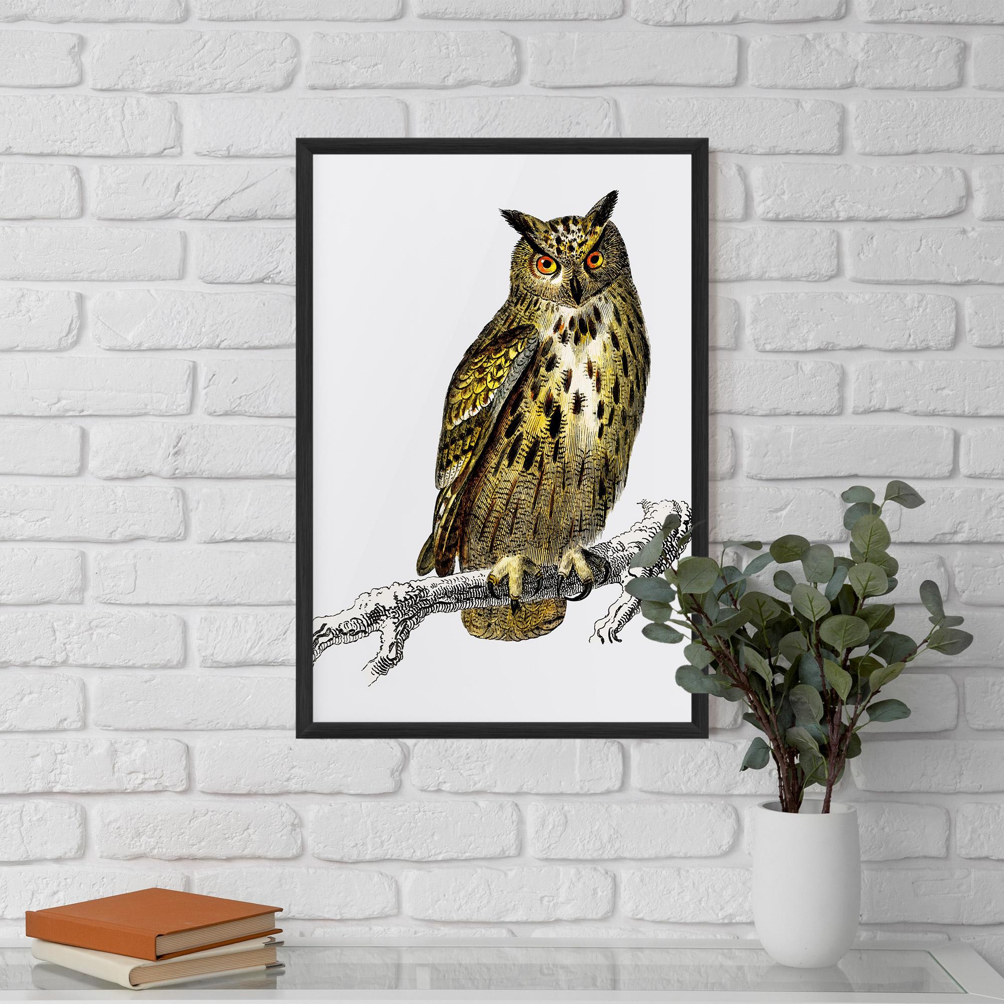 Gerahmte Poster Yellow Owl mockup 5