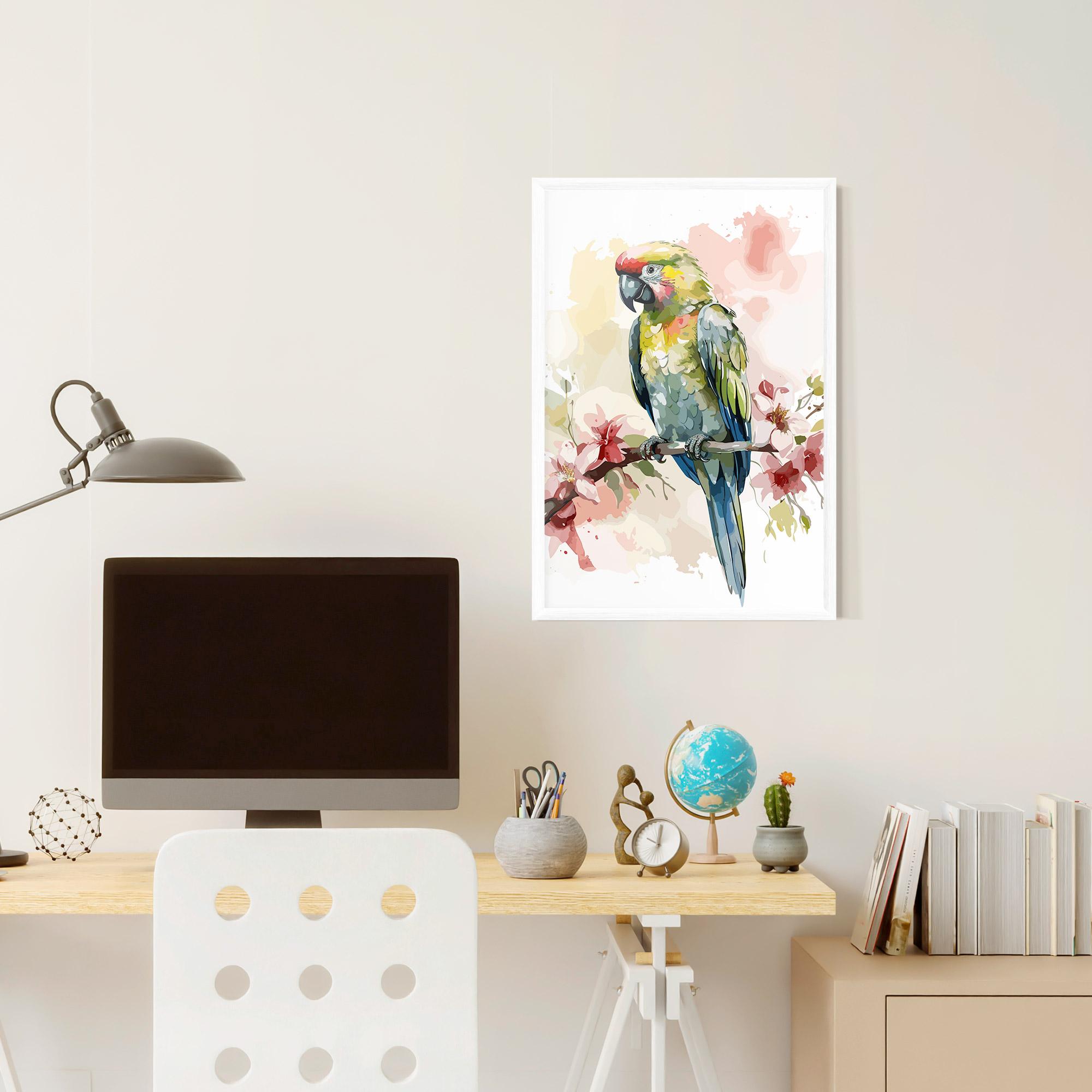 Gerahmte Poster Beautiful Parrot mockup 6