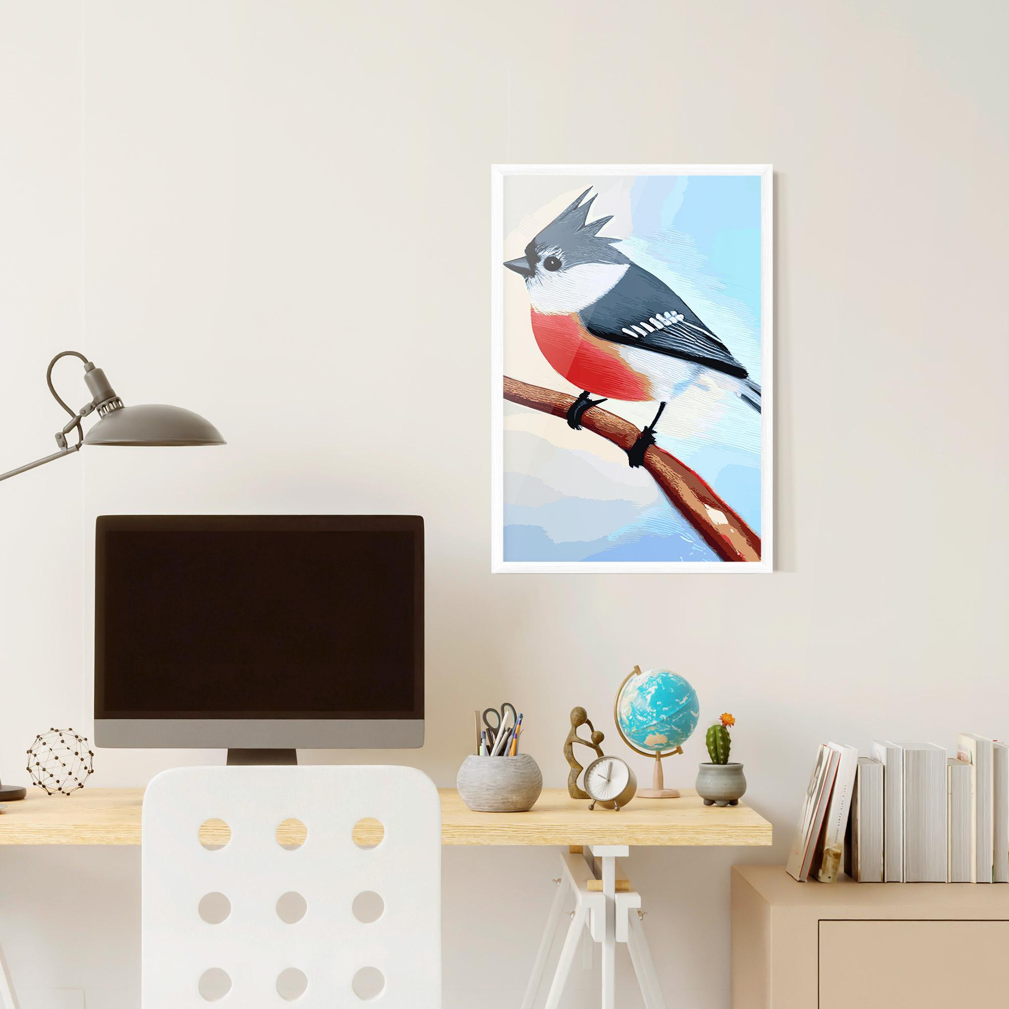 Gerahmte Poster Blue Bird Painting mockup 6
