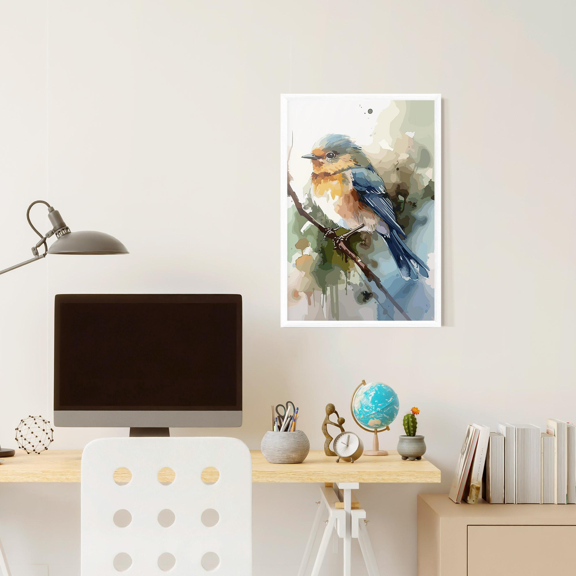 Gerahmte Poster Blue Pretty Bird mockup 6