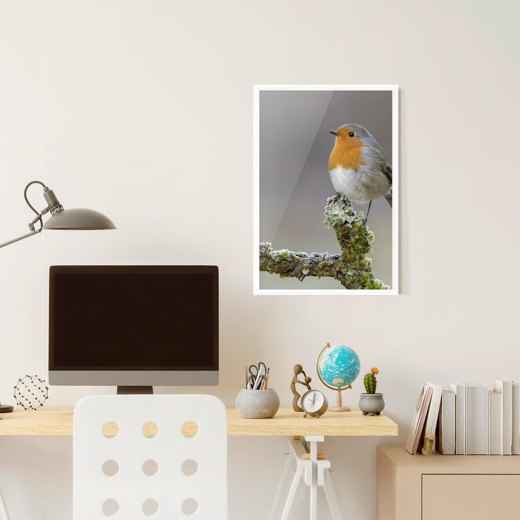Gerahmte Poster Erithacus Bird mockup 6