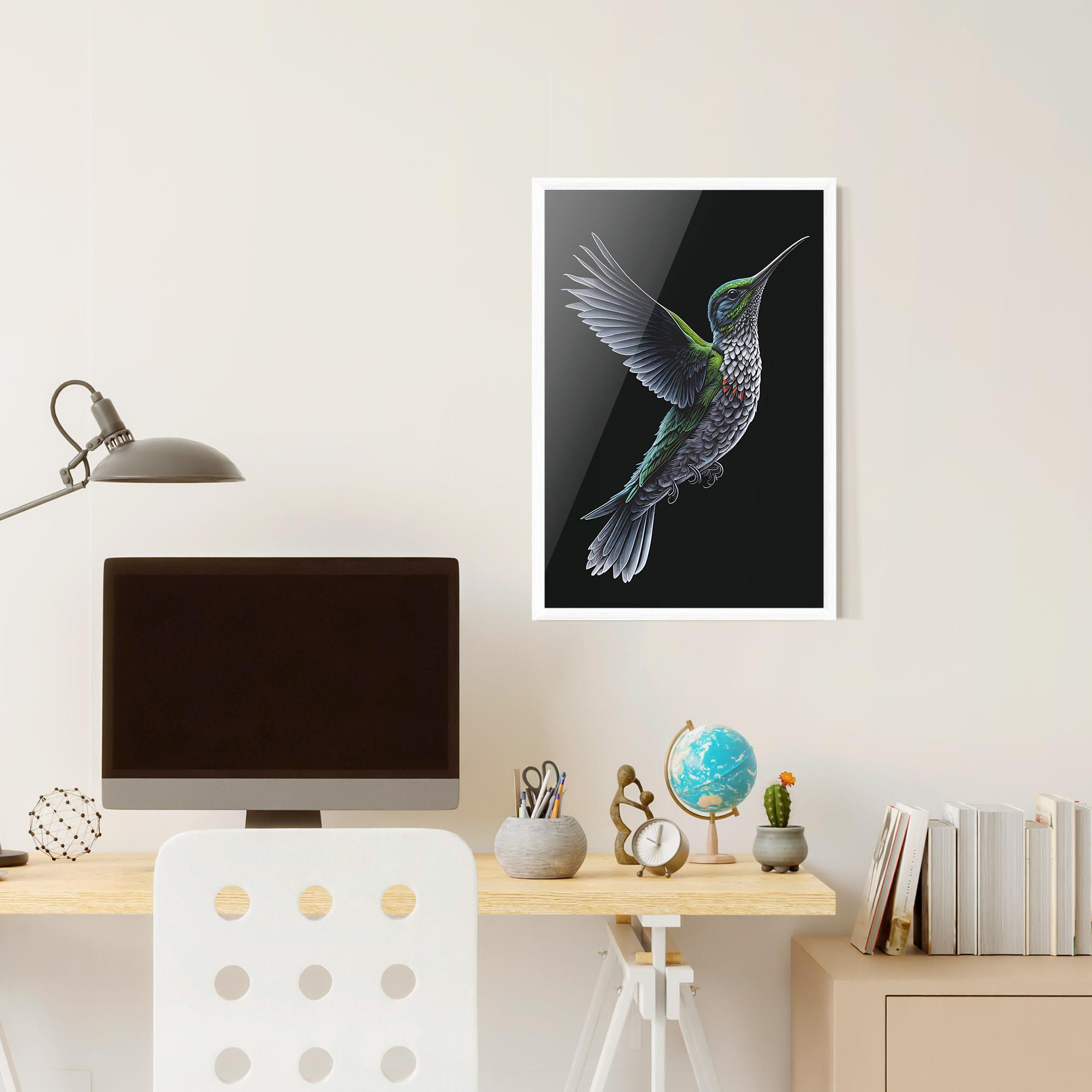 Gerahmte Poster Green Hummingbird mockup 6