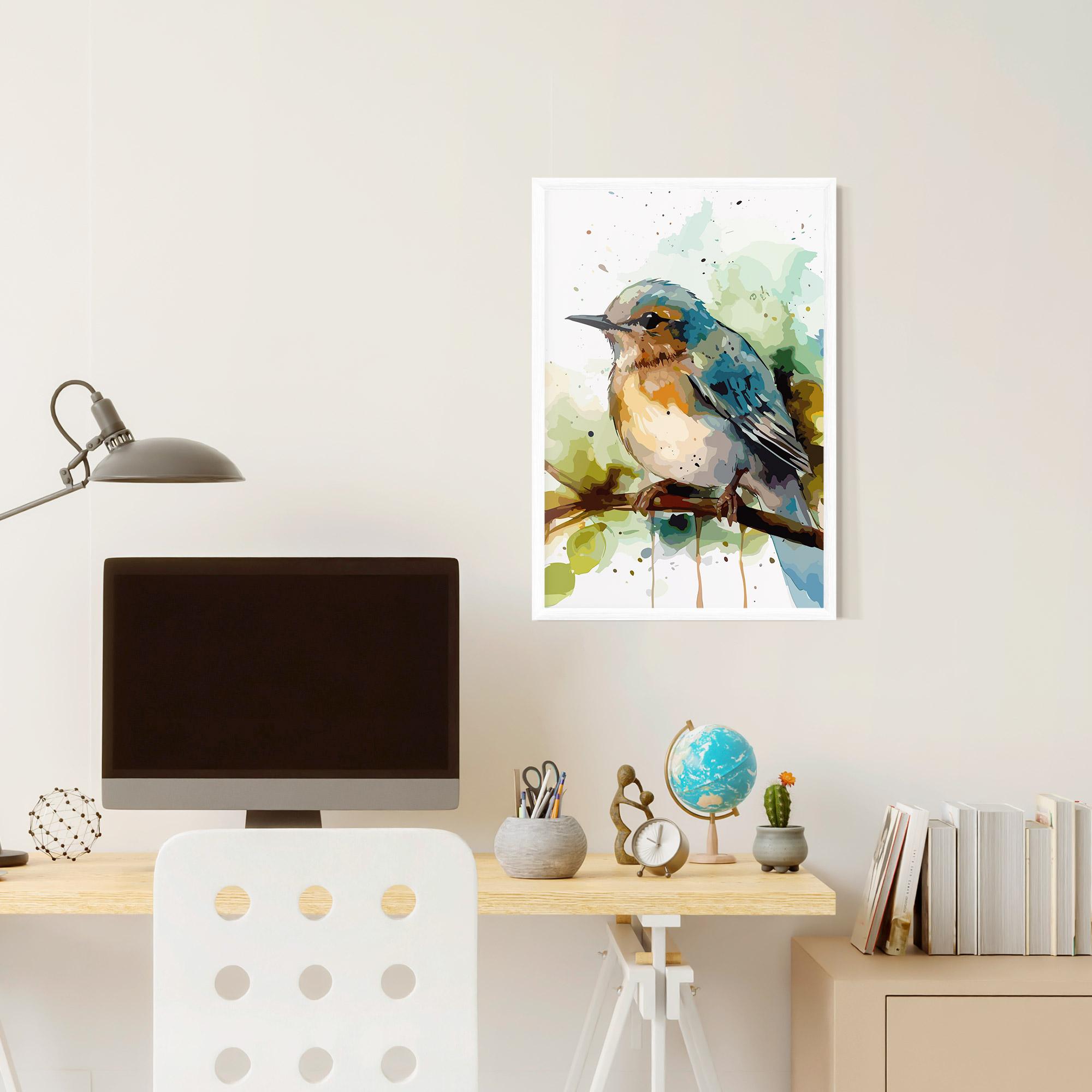 Gerahmte Poster Pretty Blue Bird mockup 6