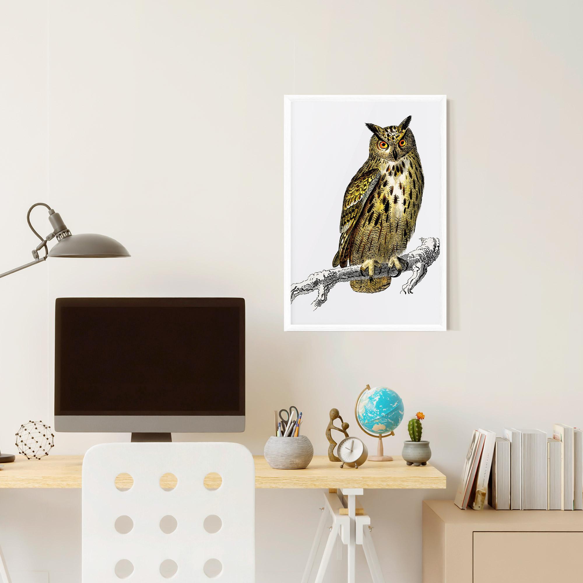 Gerahmte Poster Yellow Owl mockup 6
