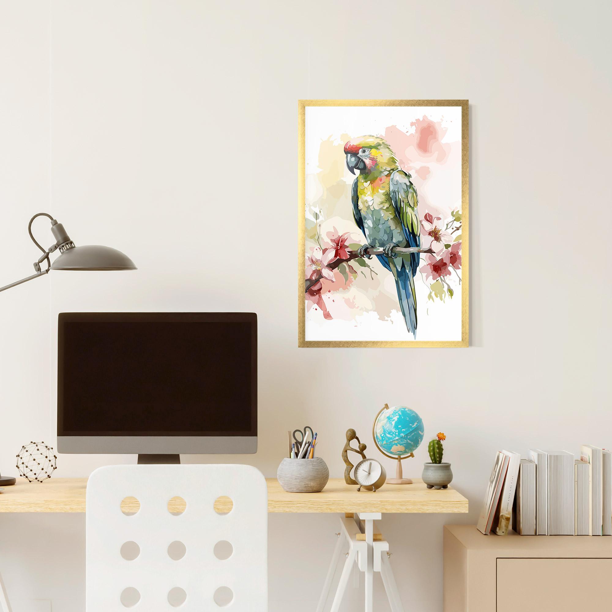 Gerahmte Poster Beautiful Parrot mockup 6