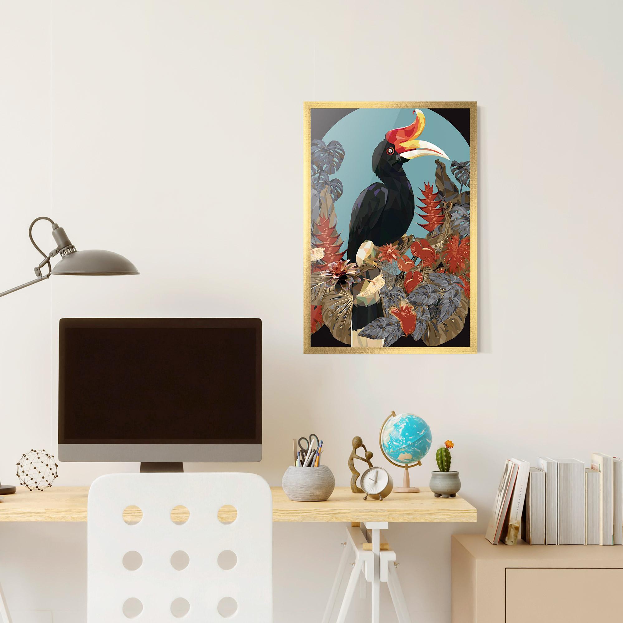 Gerahmte Poster Black Interesting Bird mockup 6