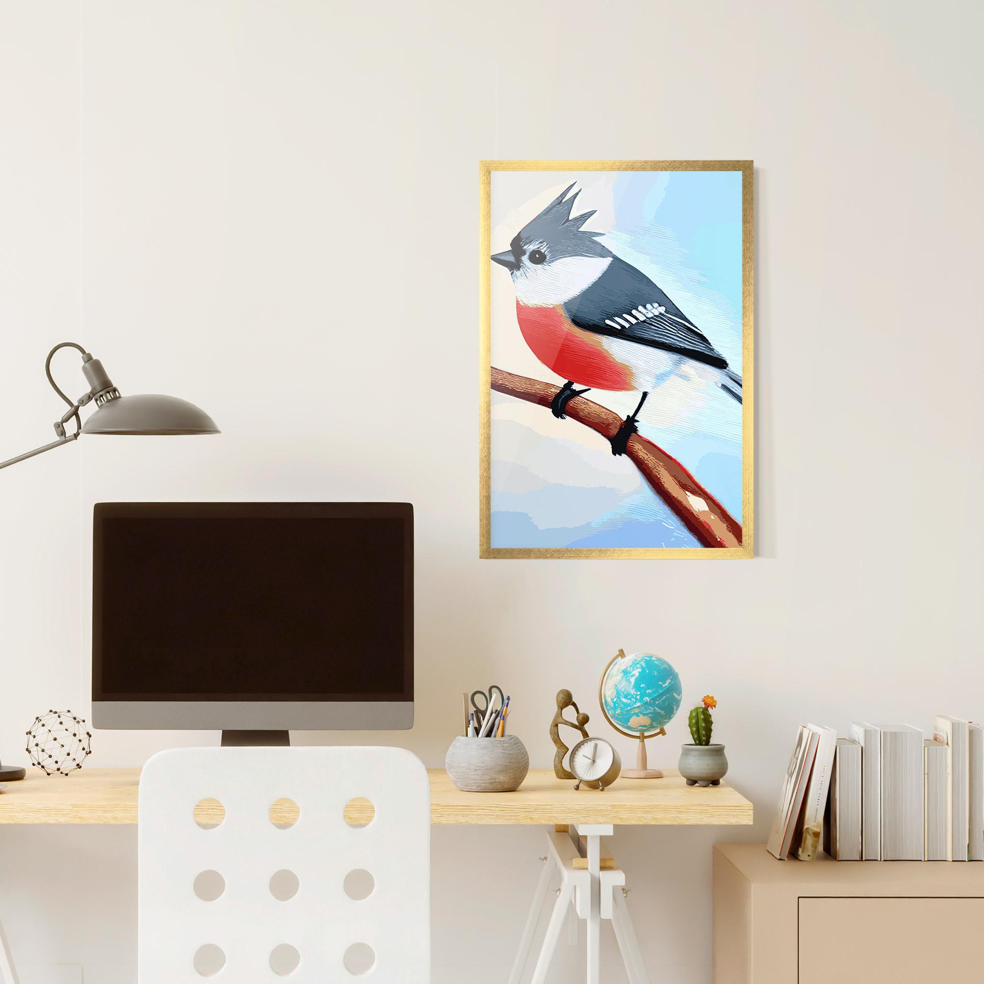 Gerahmte Poster Blue Bird Painting mockup 6