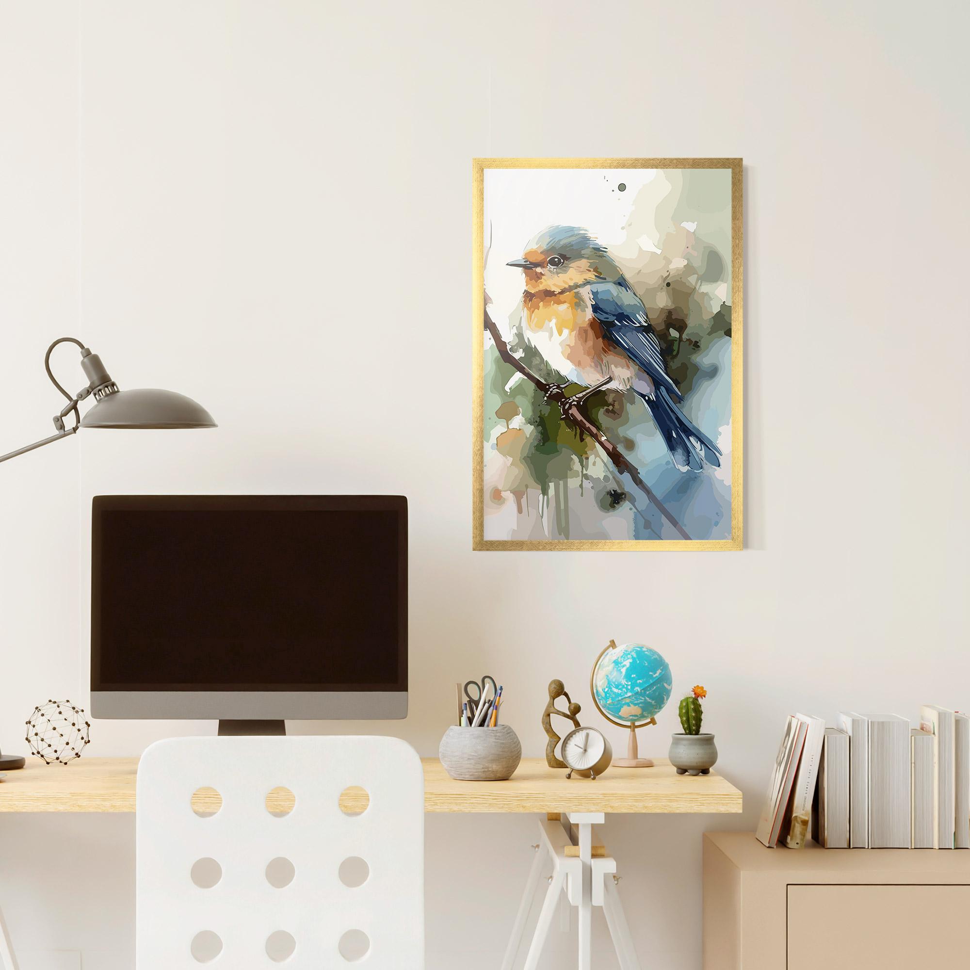 Gerahmte Poster Blue Pretty Bird mockup 6