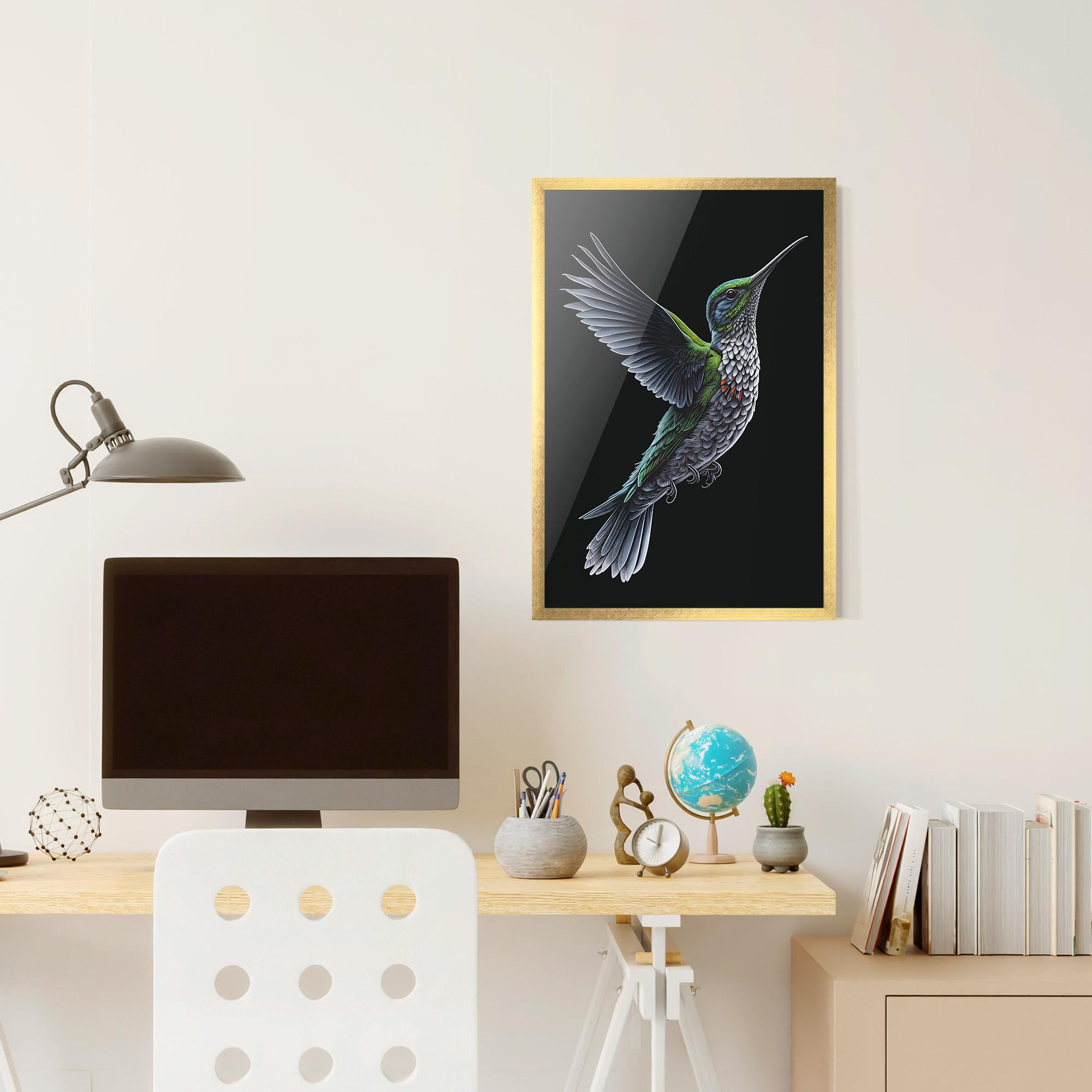 Gerahmte Poster Green Hummingbird mockup 6