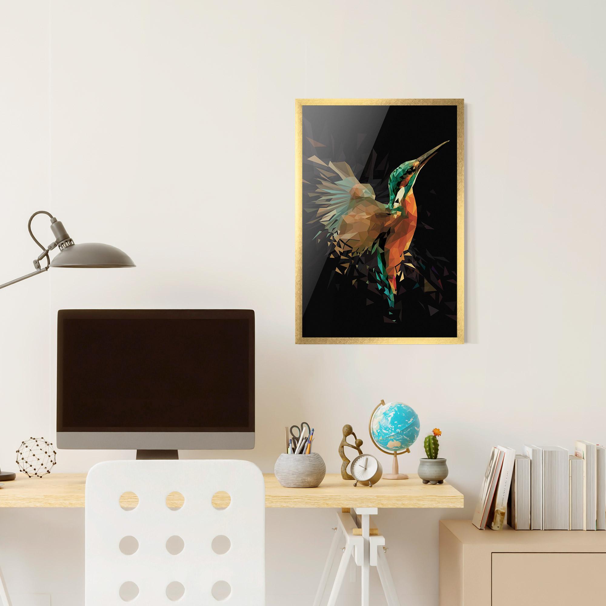 Gerahmte Poster Hummingbird Splash mockup 6