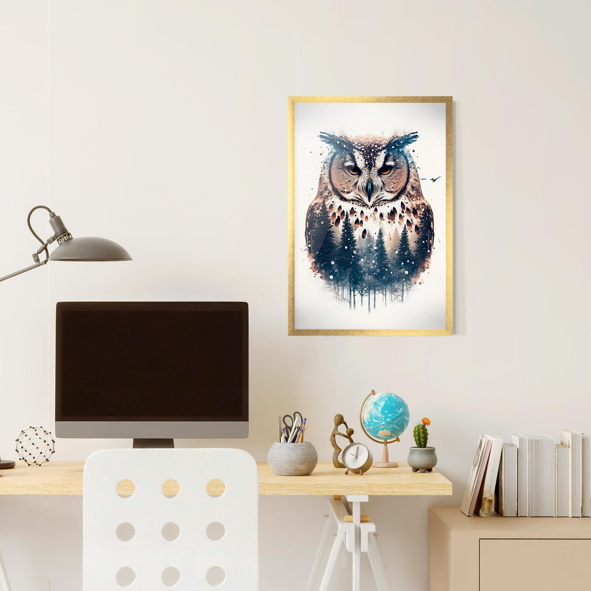 Gerahmte Poster Owl Portrait mockup 6
