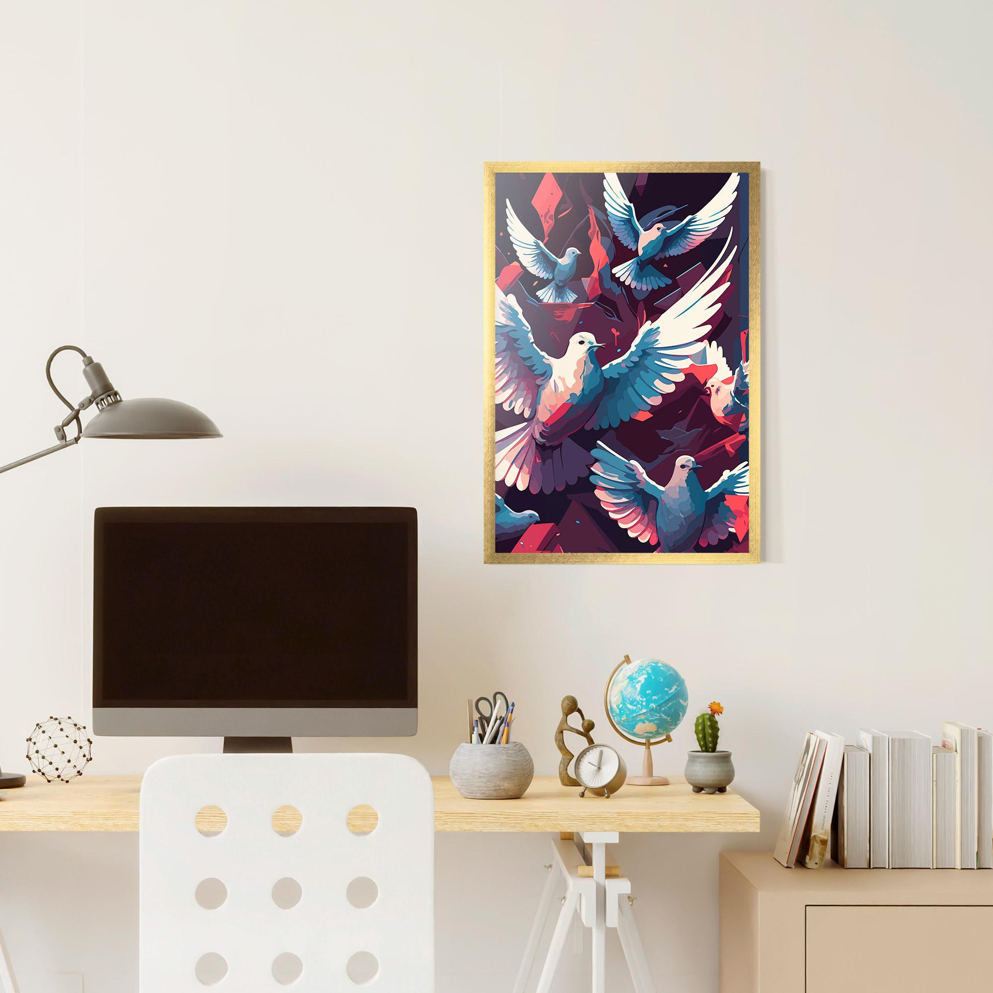 Gerahmte Poster Pretty Dove Family mockup 6