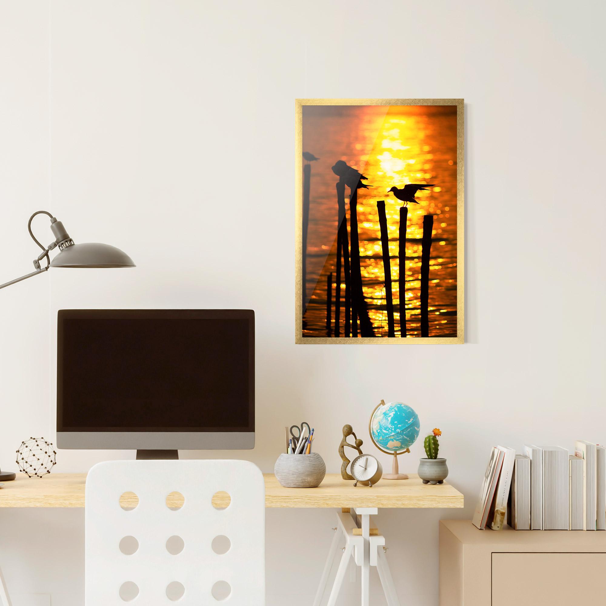 Gerahmte Poster Silhouettes Birds mockup 6