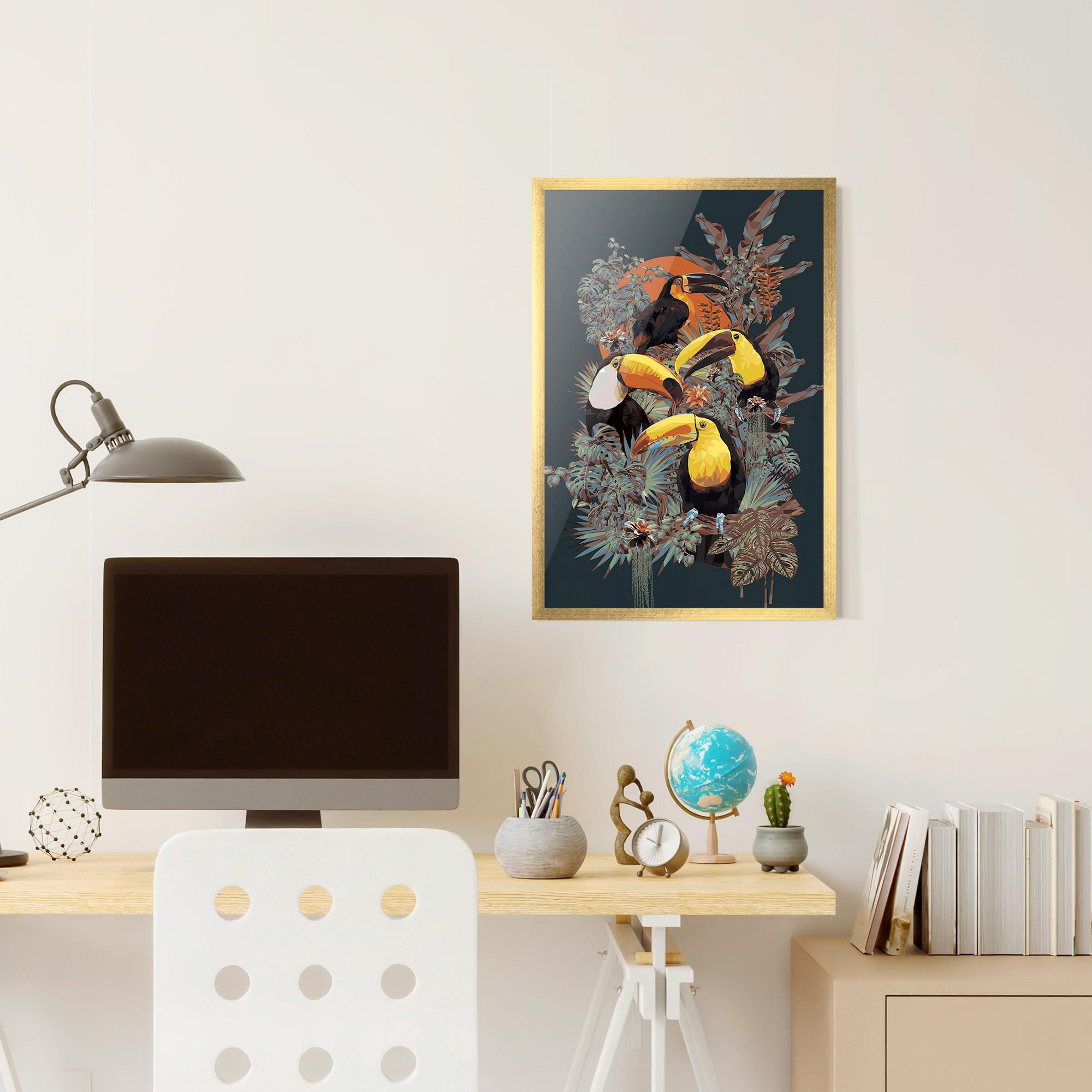 Gerahmte Poster Toucan Birds mockup 6