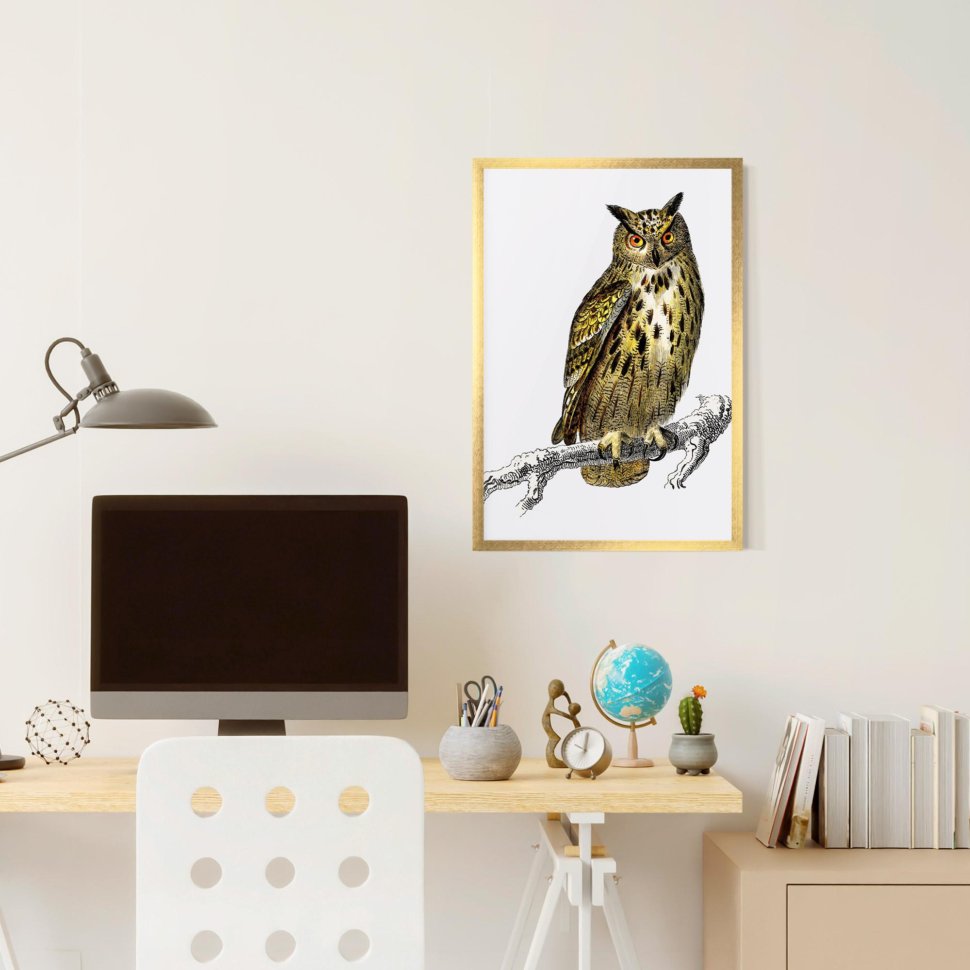 Gerahmte Poster Yellow Owl mockup 6