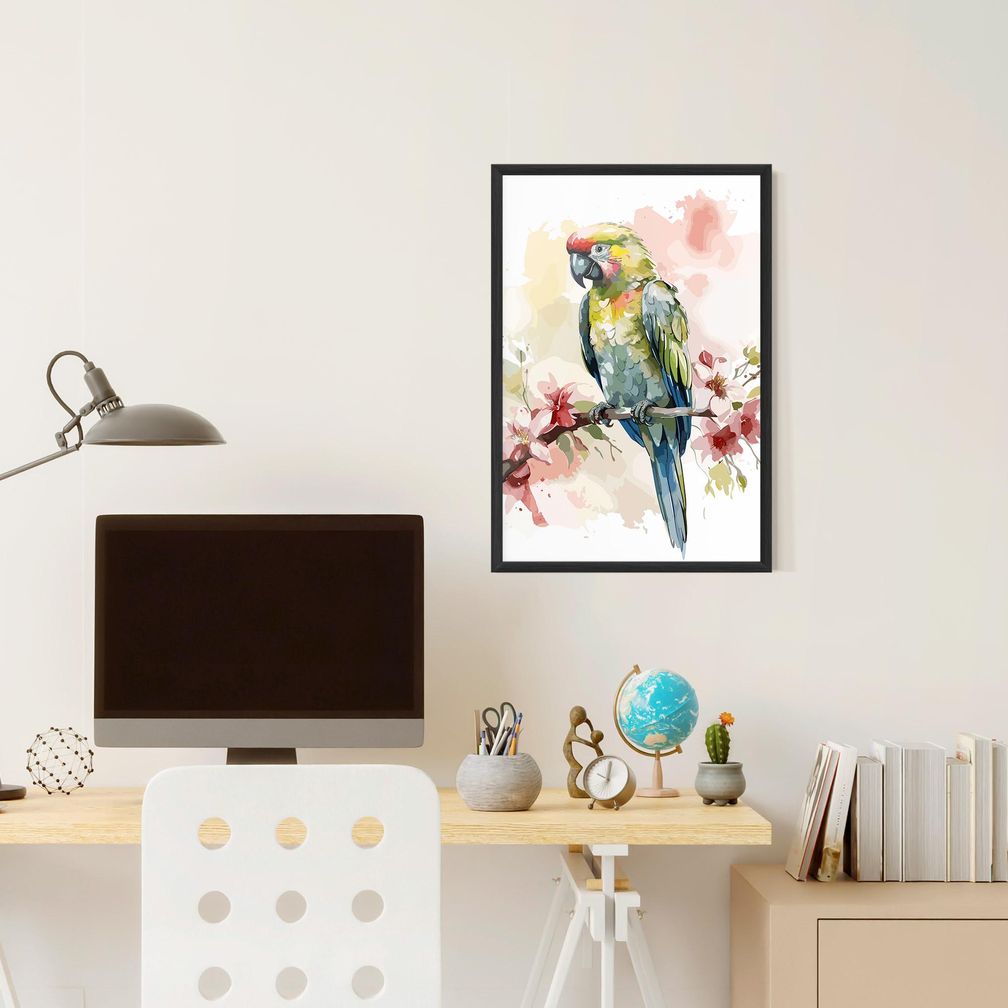 Gerahmte Poster Beautiful Parrot mockup 6