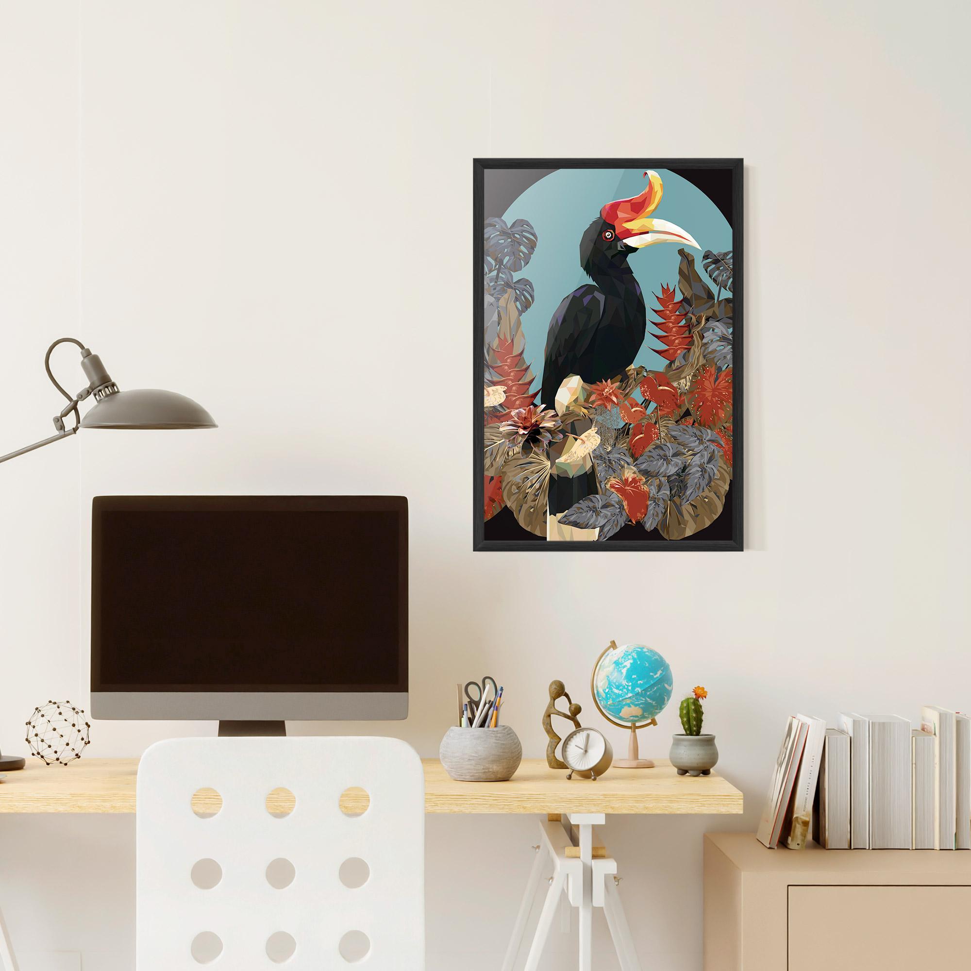Gerahmte Poster Black Interesting Bird mockup 6