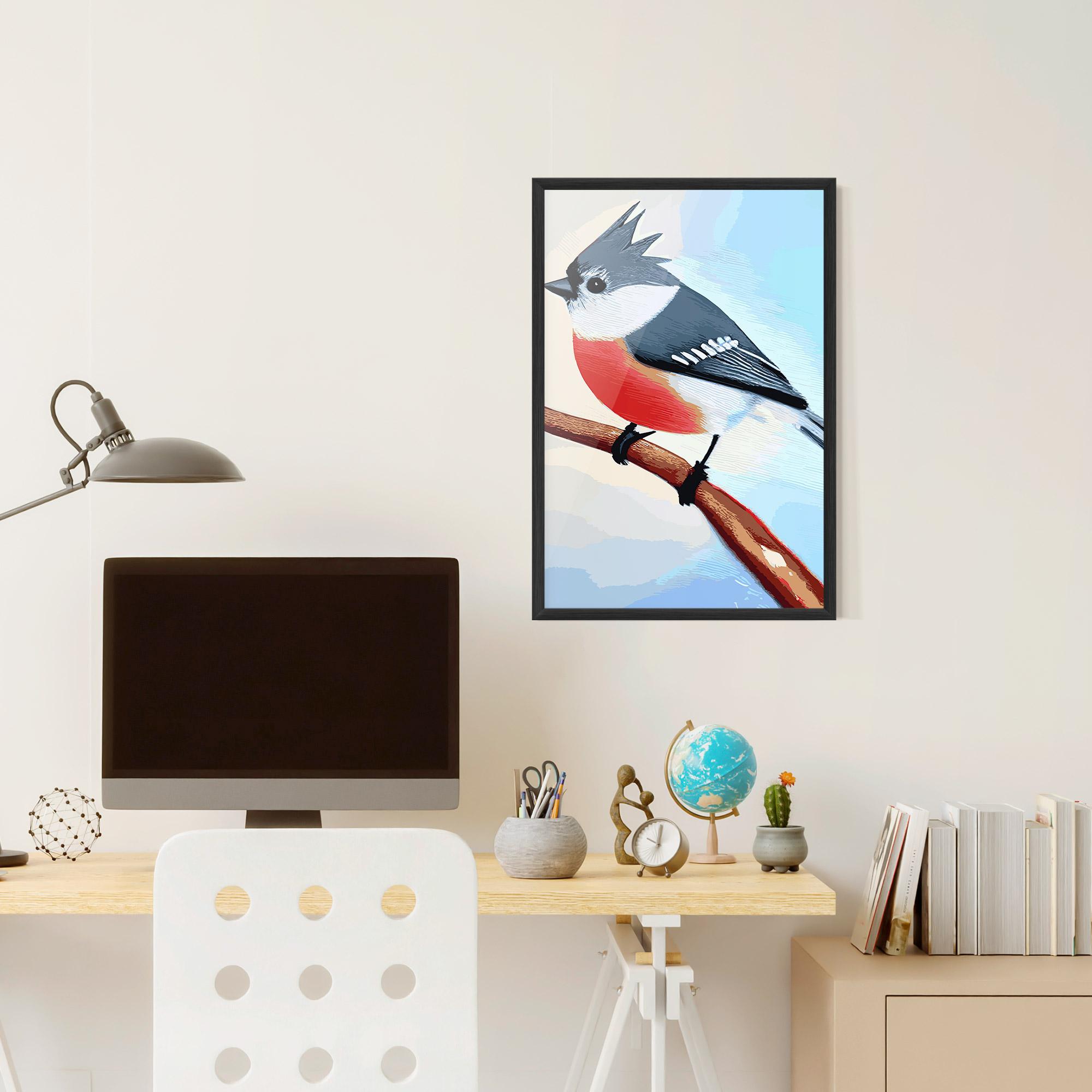 Gerahmte Poster Blue Bird Painting mockup 6