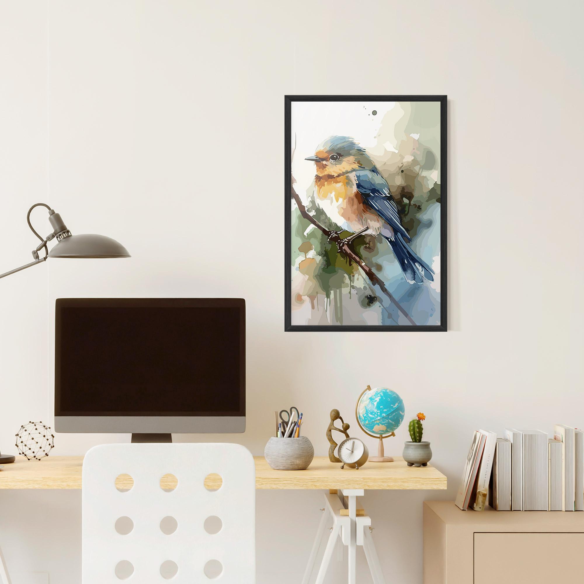 Gerahmte Poster Blue Pretty Bird mockup 6