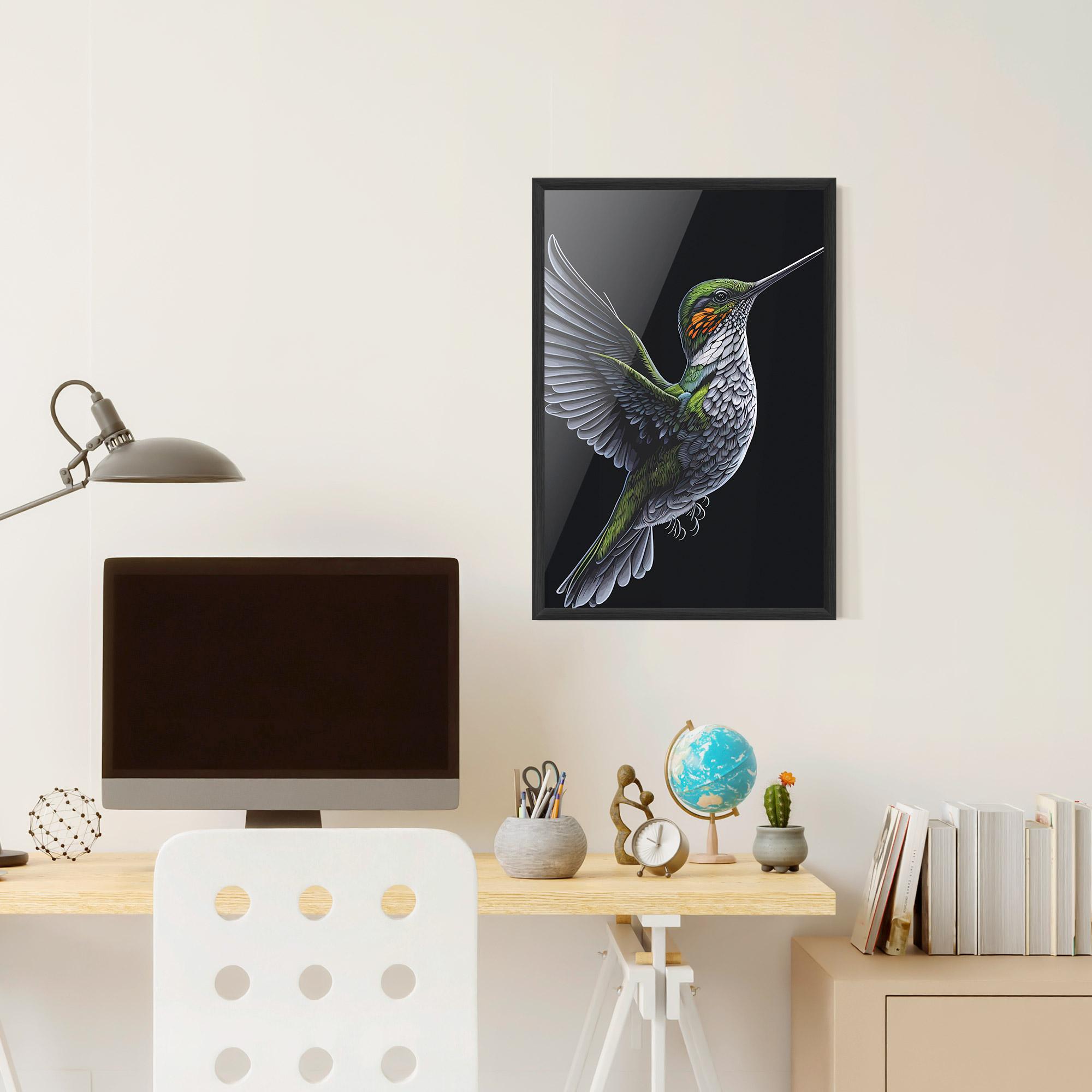 Gerahmte Poster Hummingbird mockup 6