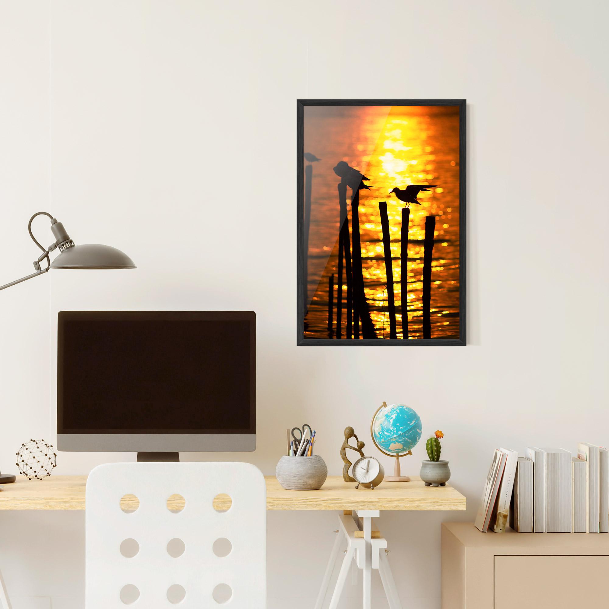 Gerahmte Poster Silhouettes Birds mockup 6