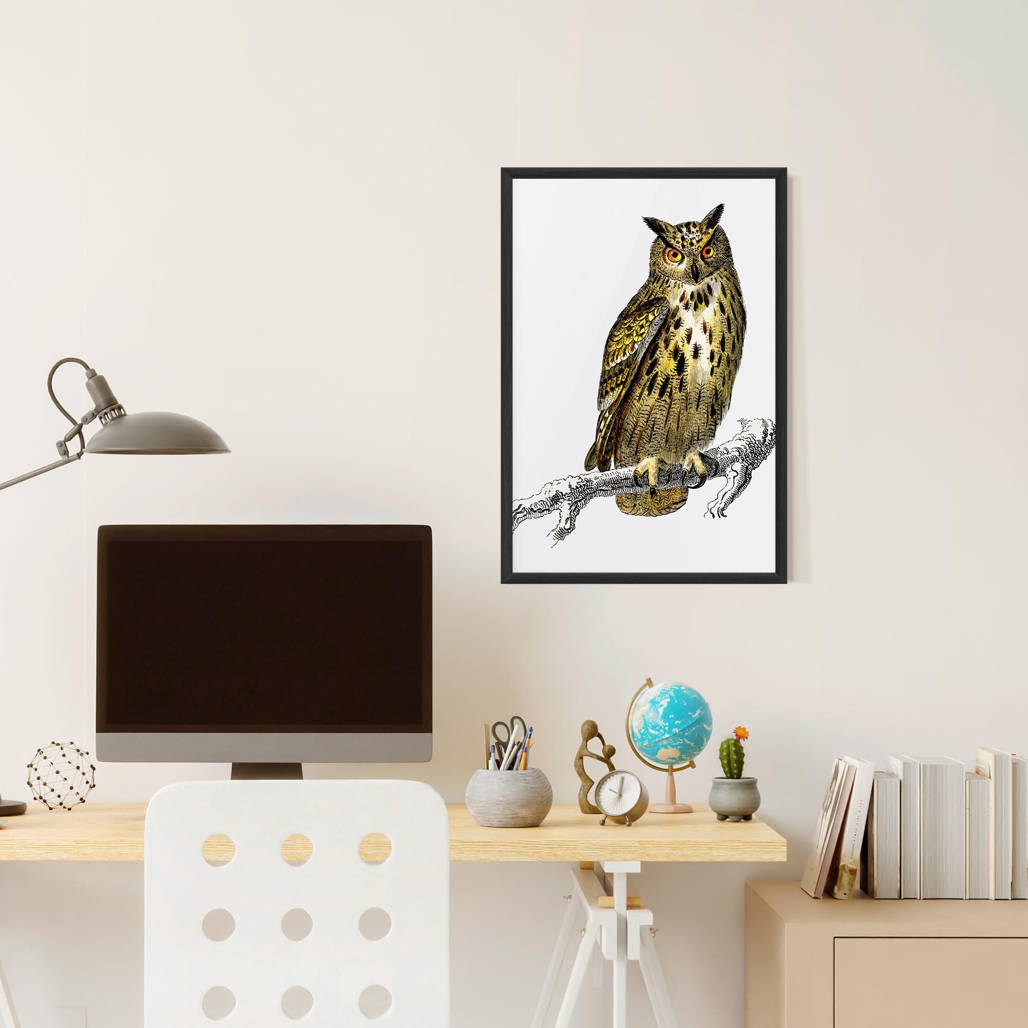 Gerahmte Poster Yellow Owl mockup 6