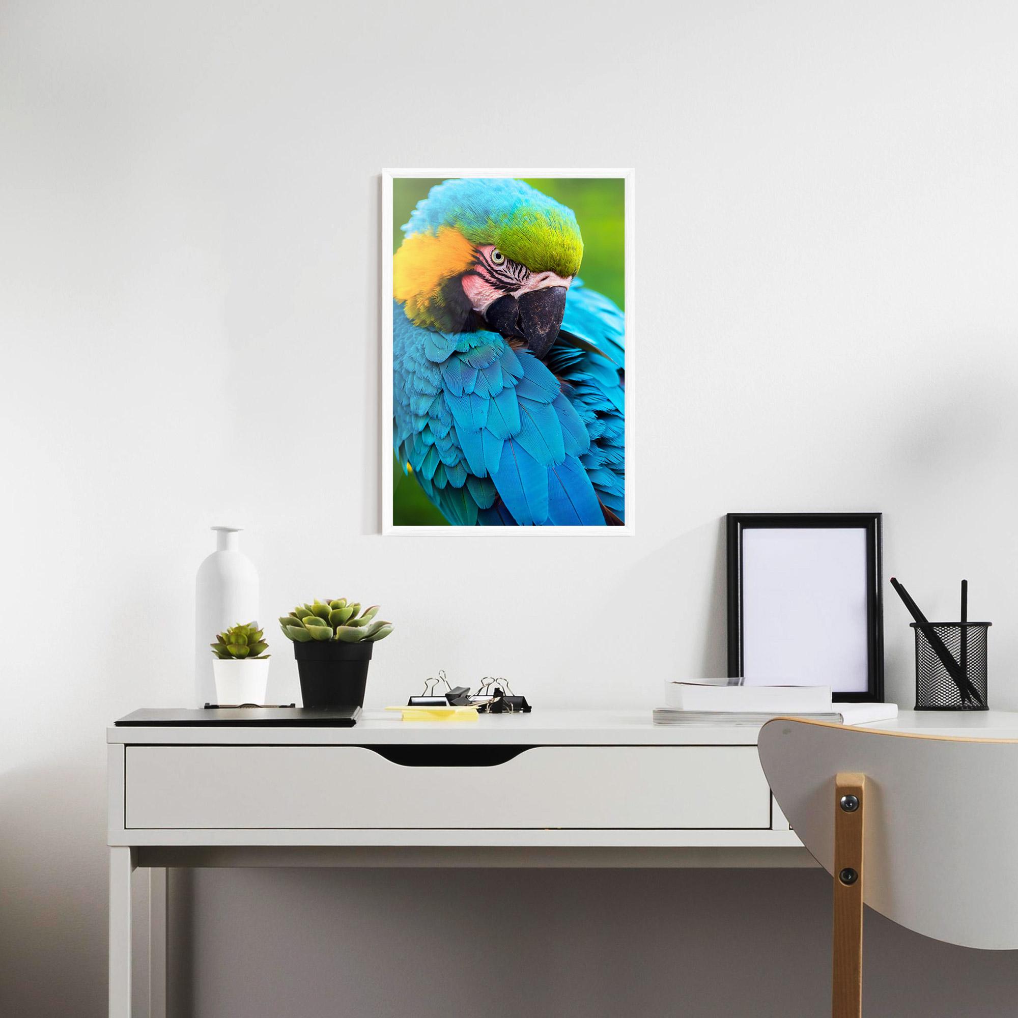 Gerahmte Poster Blue Parrot mockup 7