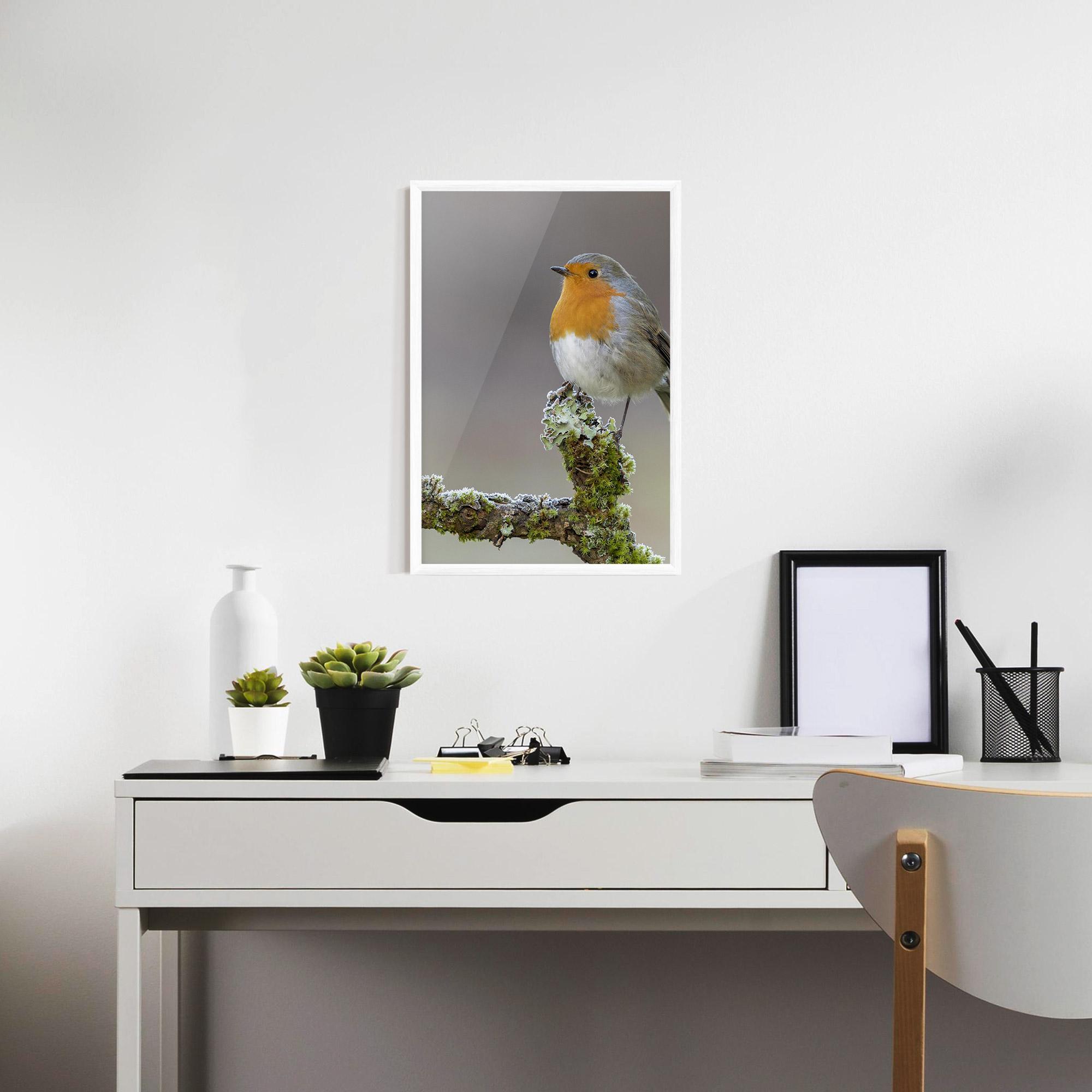 Gerahmte Poster Erithacus Bird mockup 7