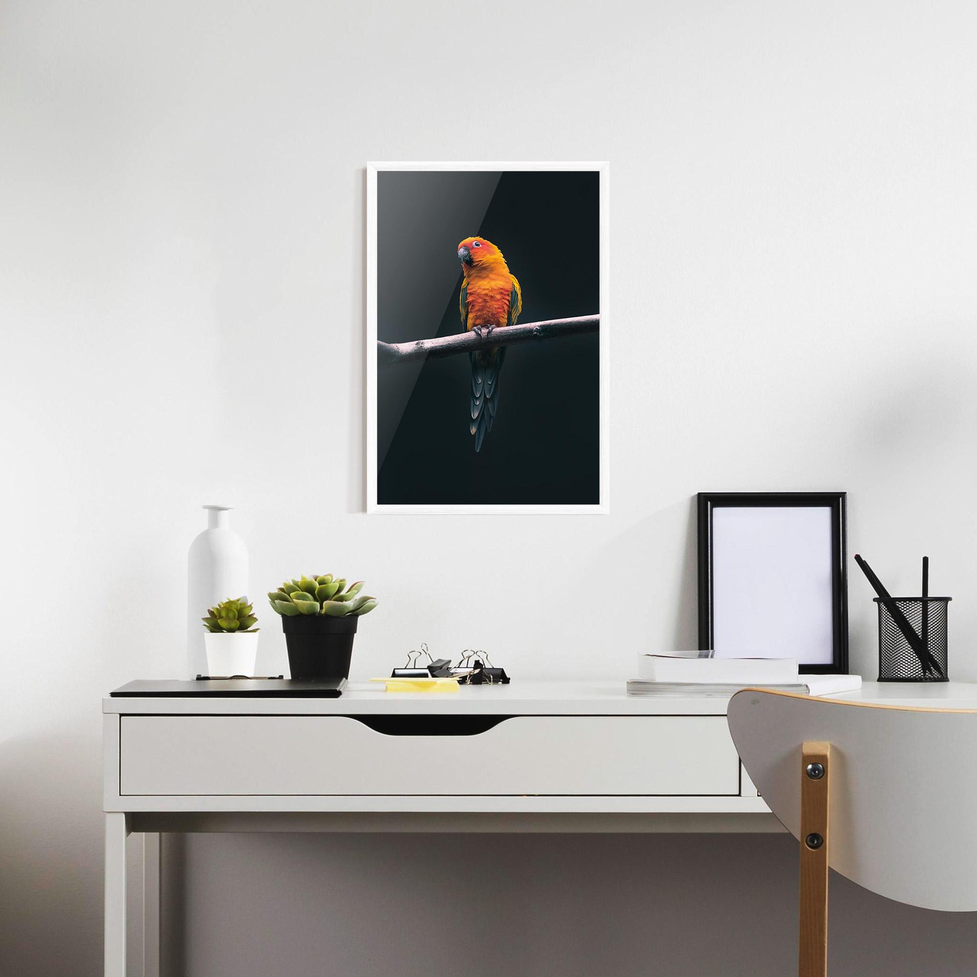 Gerahmte Poster Fire Parrot mockup 7
