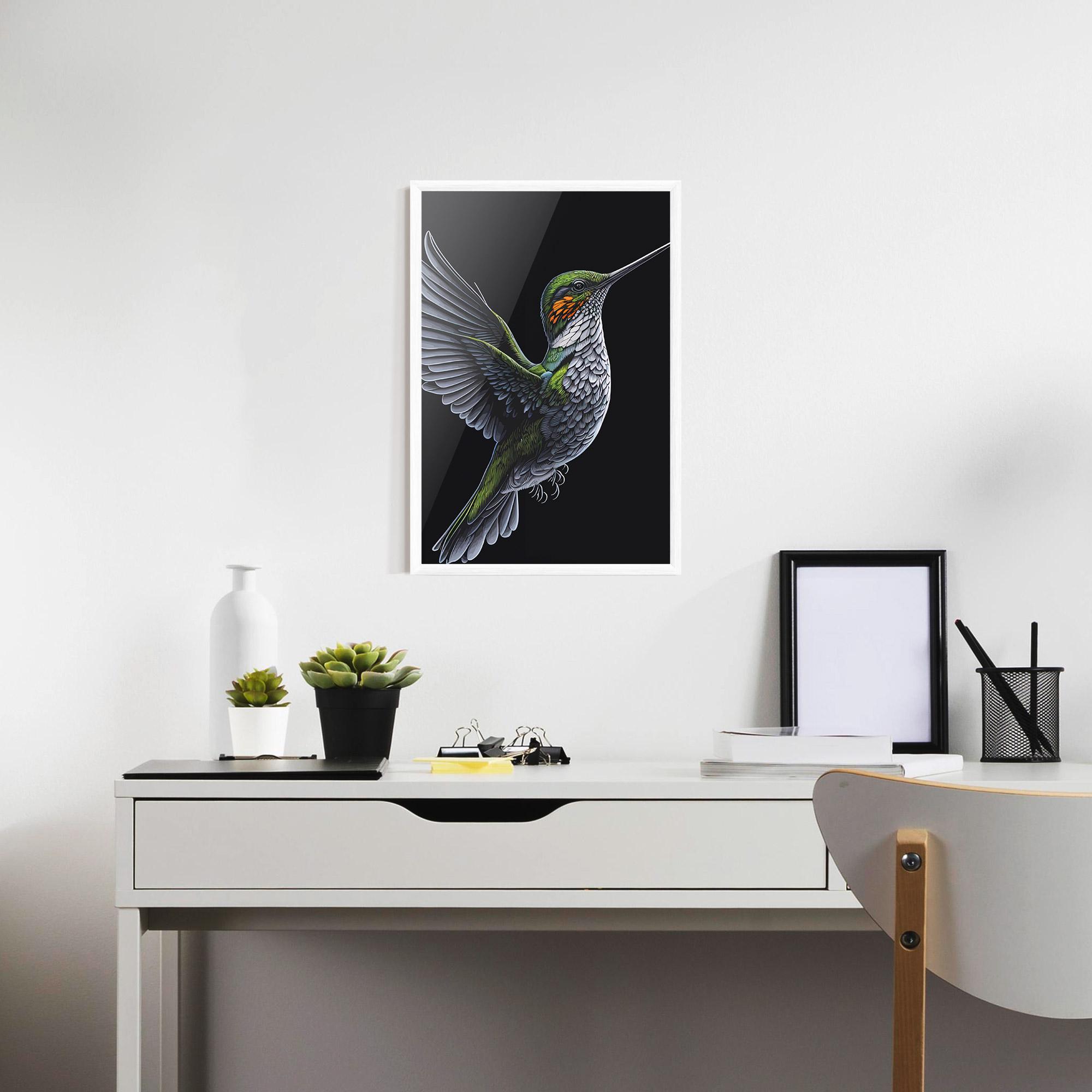 Gerahmte Poster Hummingbird mockup 7