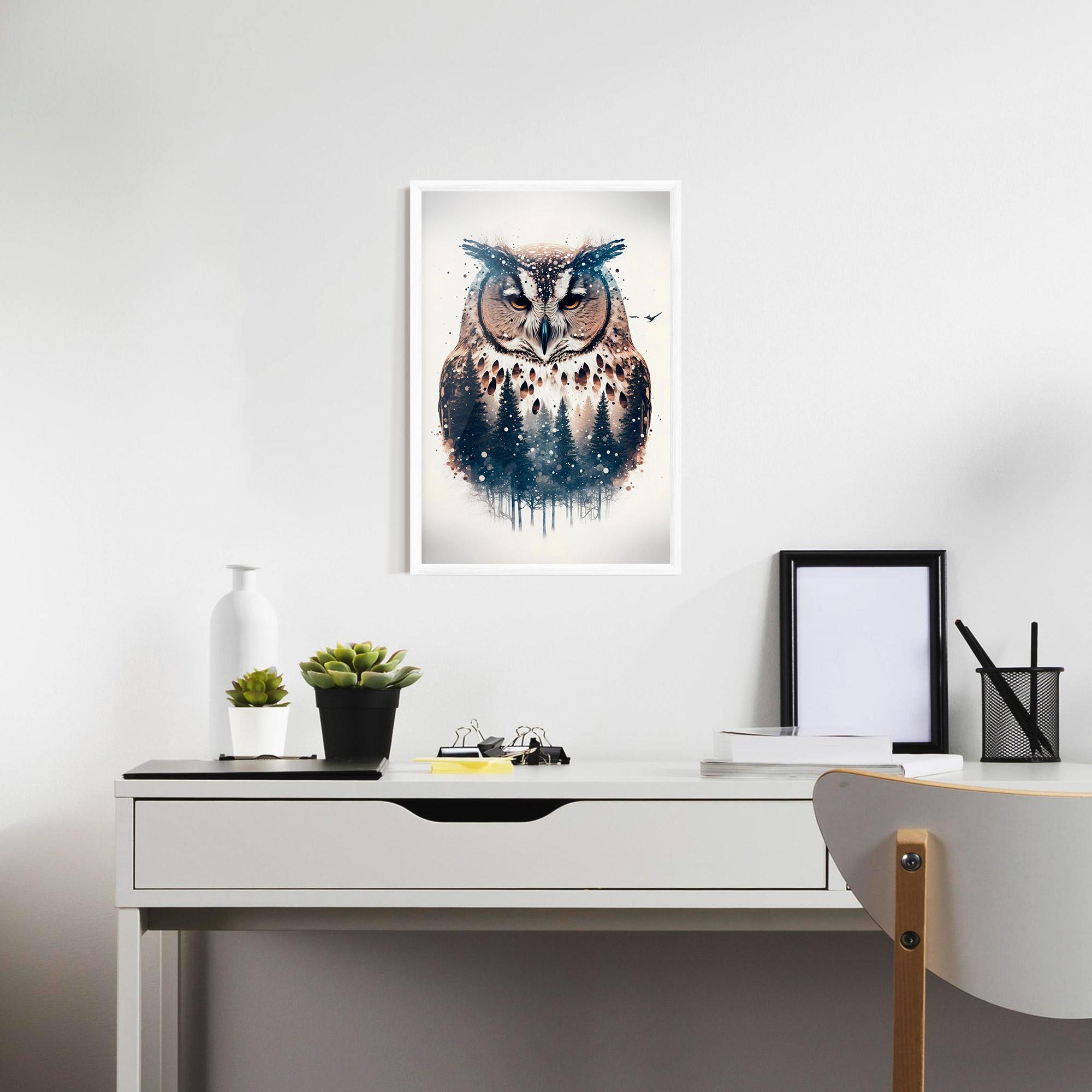 Gerahmte Poster Owl Portrait mockup 7