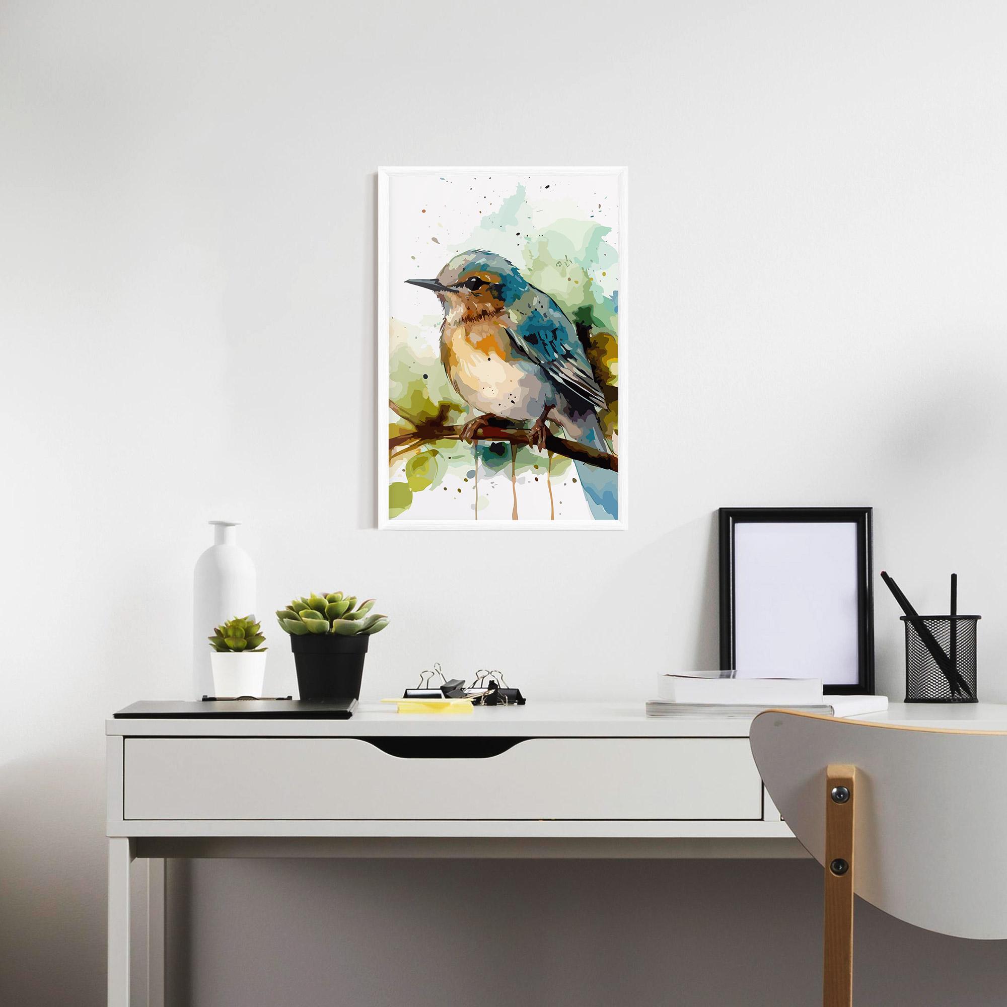 Gerahmte Poster Pretty Blue Bird mockup 7