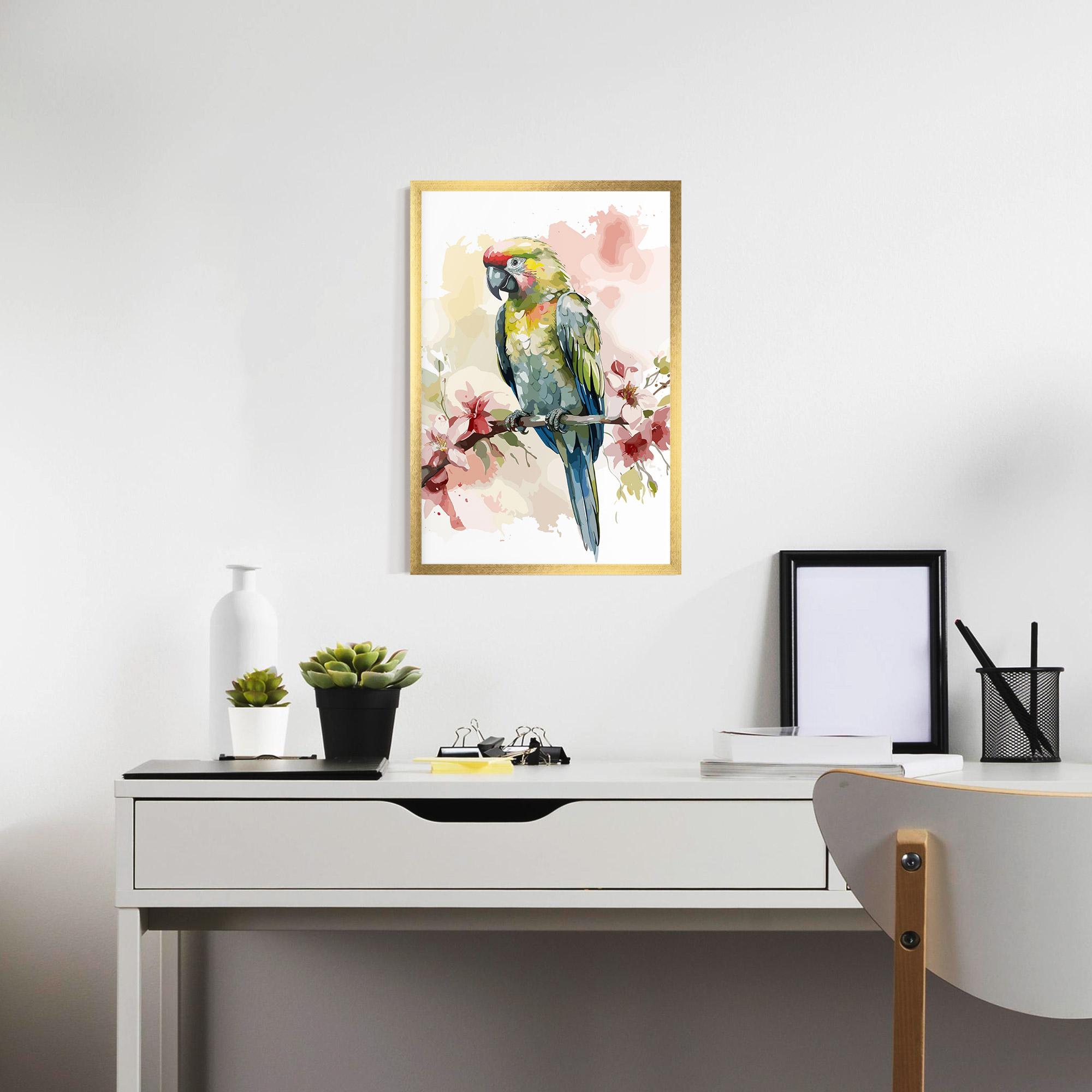 Gerahmte Poster Beautiful Parrot mockup 7
